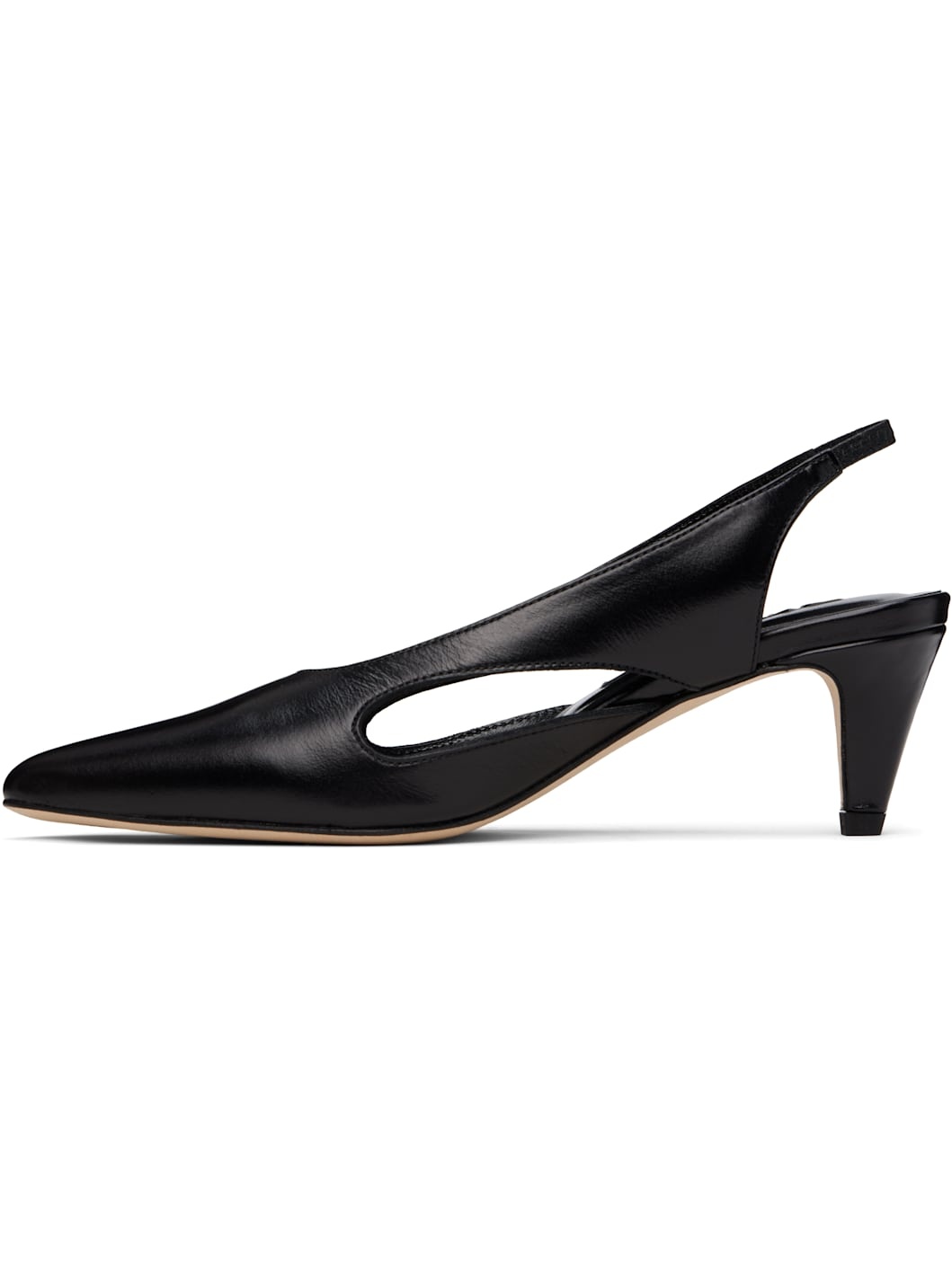 Black Runa Creased Calf Leather Heels - 3