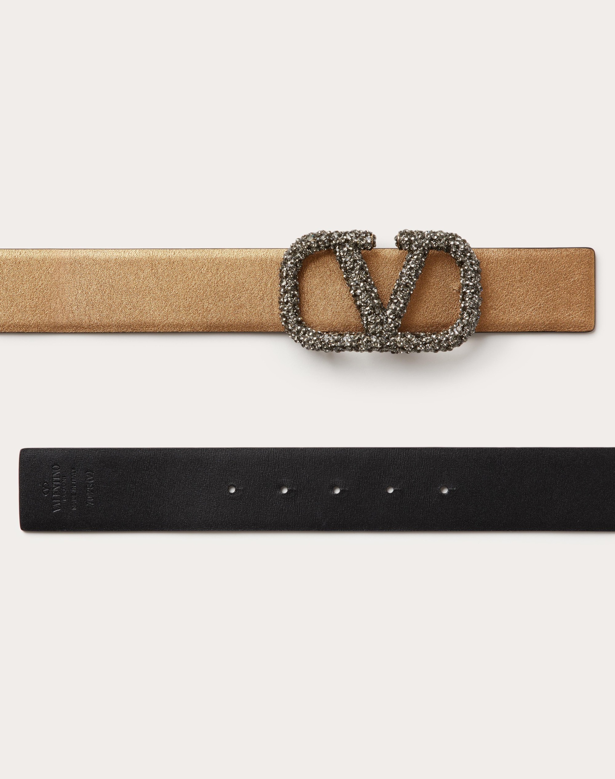 VLOGO SIGNATURE REVERSIBLE BELT IN METALLIC SHINY CALFSKIN 40 MM - 3