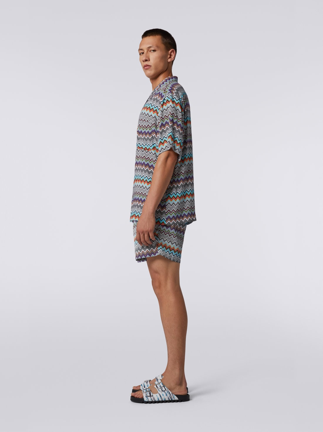 Short-sleeved viscose bowling shirt - 3