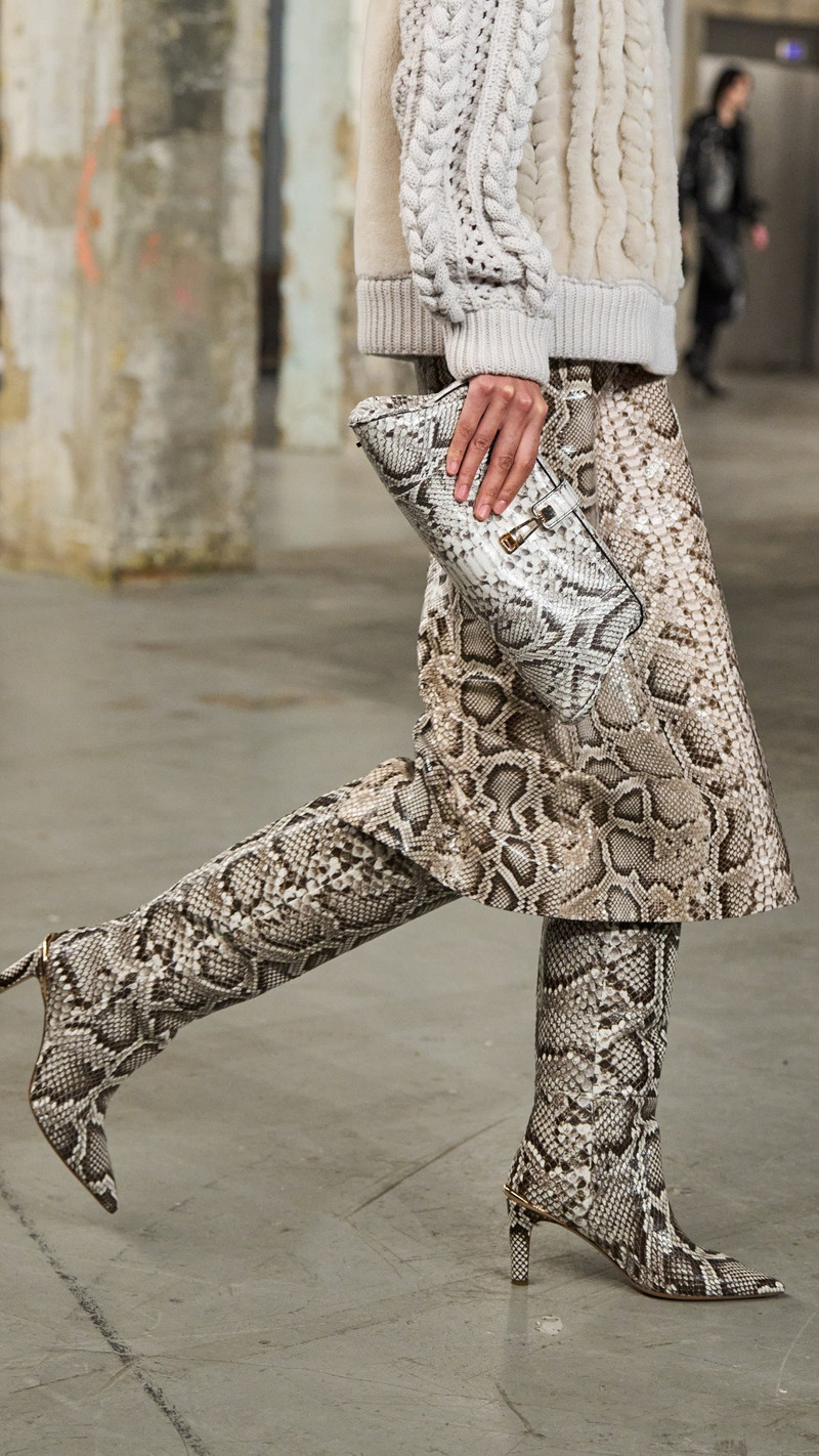 GABRIELA HEARST Paola Clutch in Black & White Inversa™ Snakeskin outlook