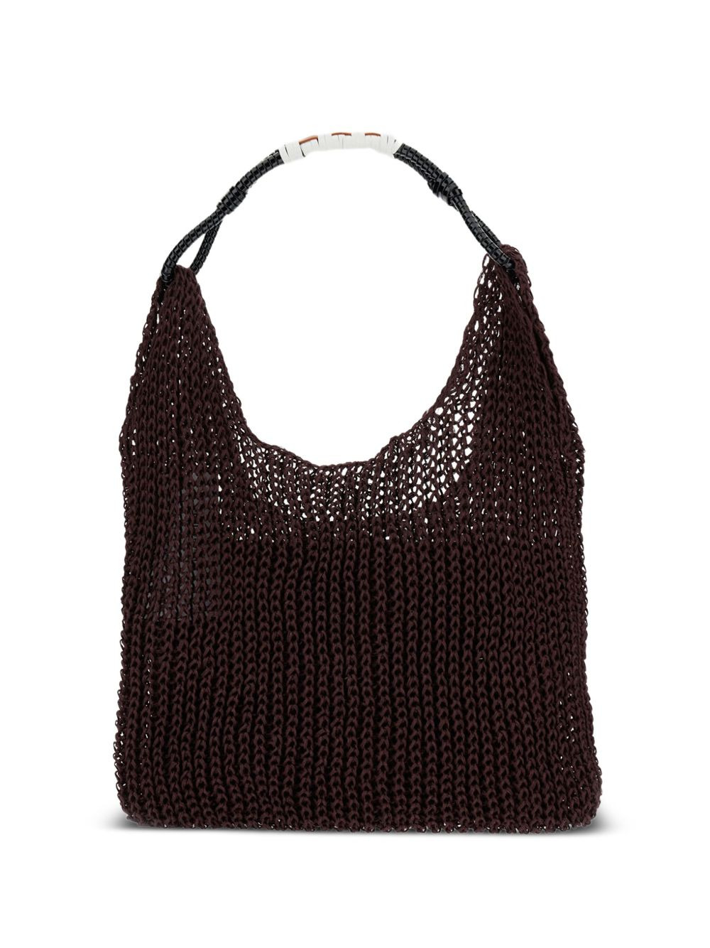 braided-handle mesh shoulder bag - 2