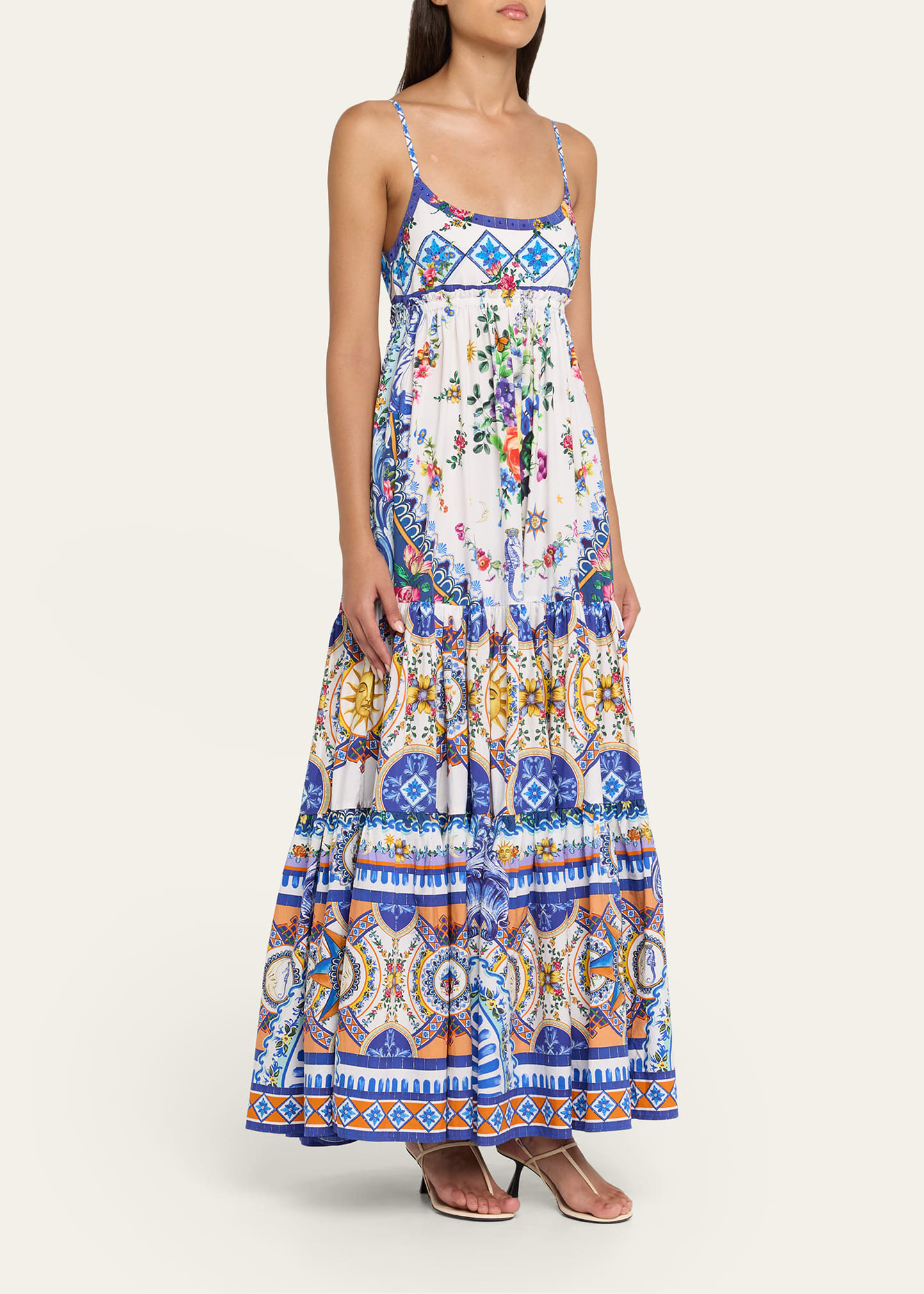Tiles Darls Long Dress with Jersey Bodice - 4