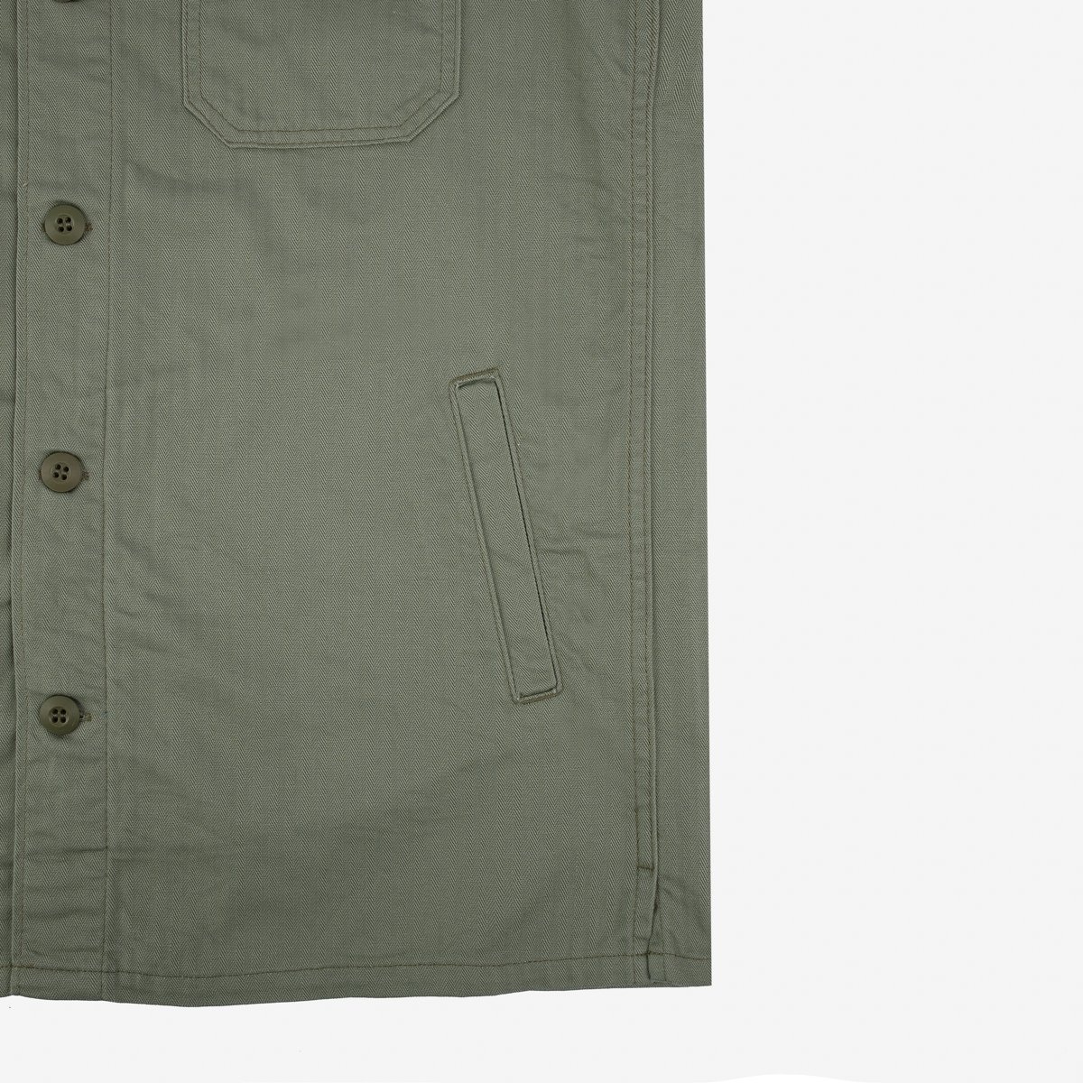 IHSH-385-ODG 9oz Herringbone Military Shirt - Olive Drab Green - 12