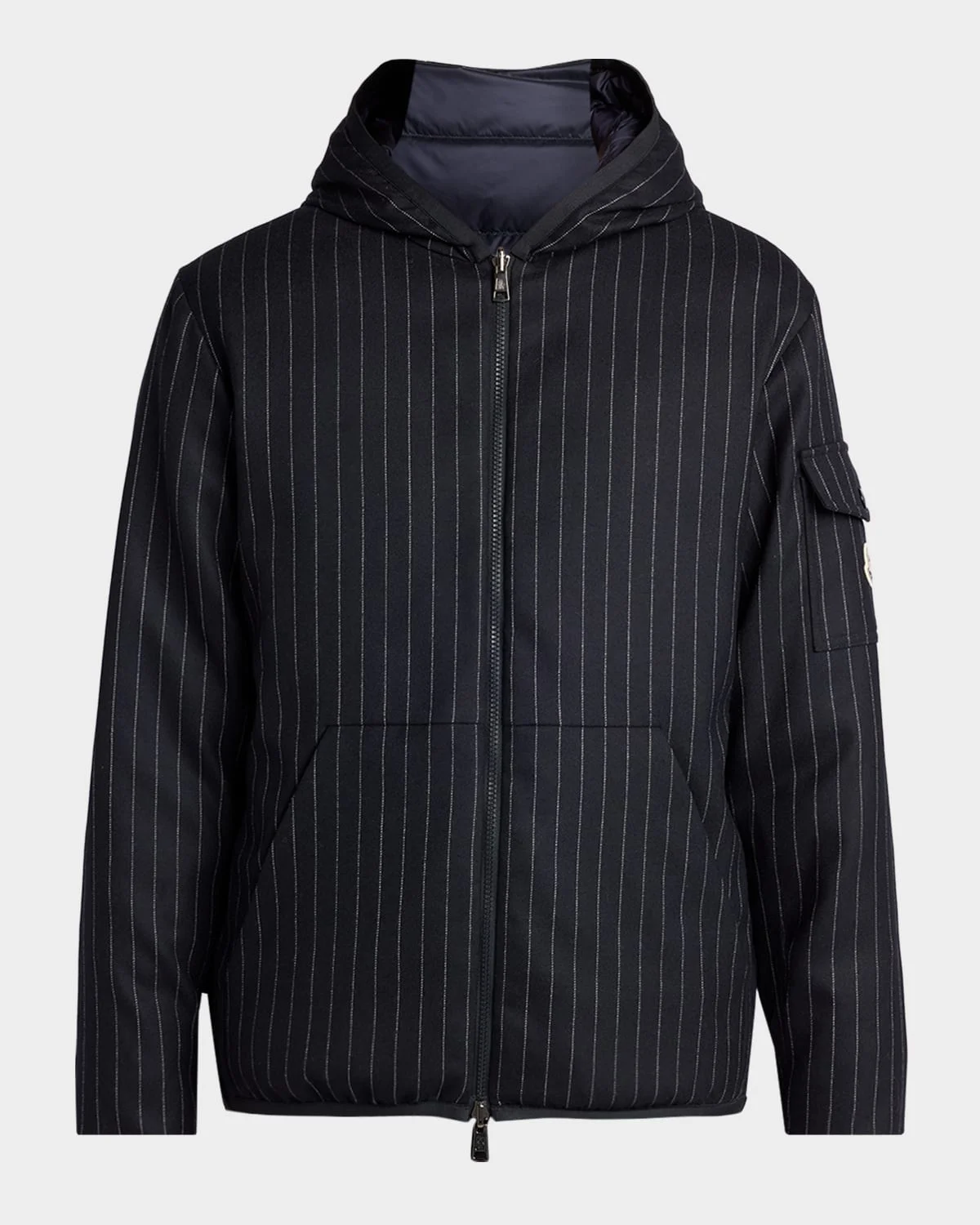 Men's Ceze Reversible Pinstripe Wool Down Jacket - 1