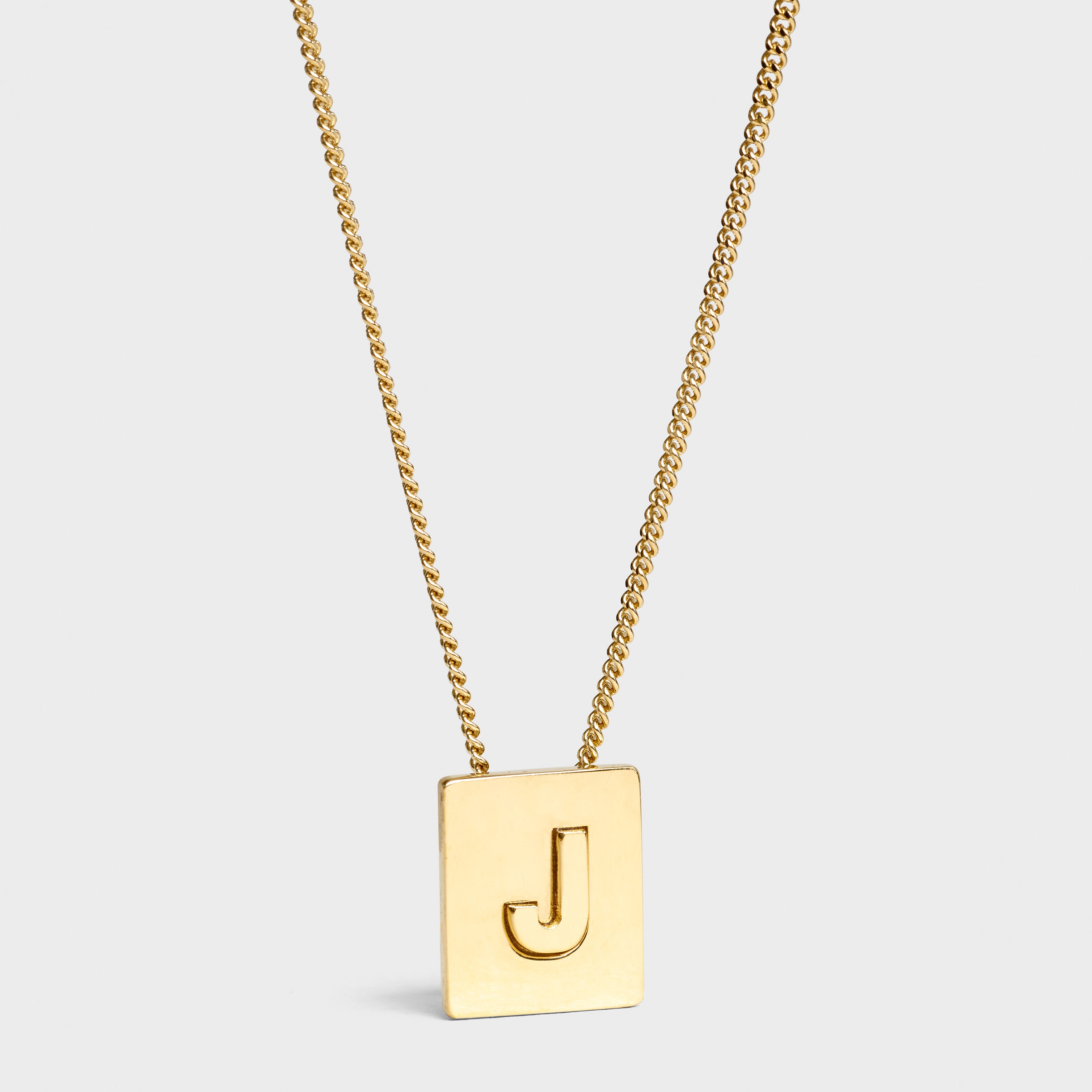 Alphabet J Necklace in Brass with Gold finish - 1