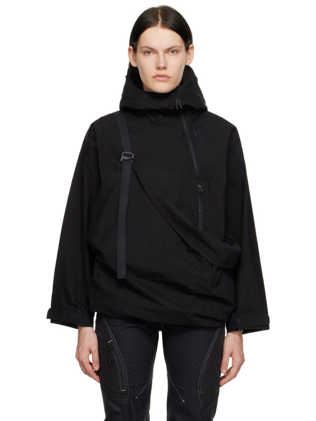 Black Detachable Panel Jacket - 1