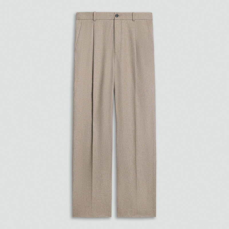Relaxed Pleat Pant in Cashmere-Blend Flannel 1