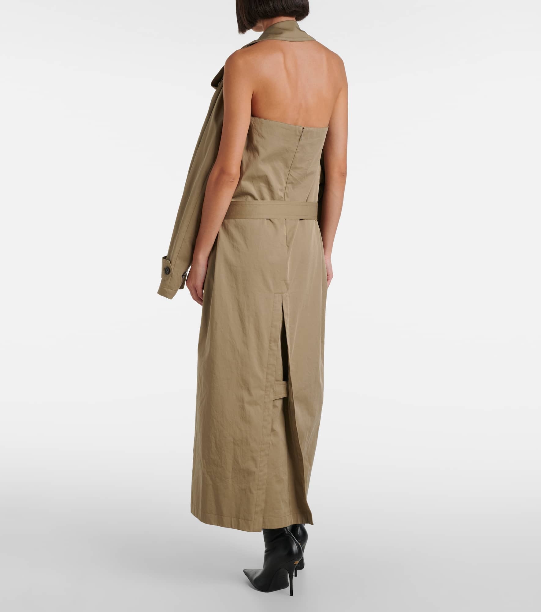 Suspended Trench cotton twill midi dress - 3