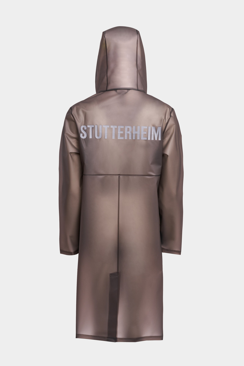 Stockholm Long Print Raincoat Smoke 6