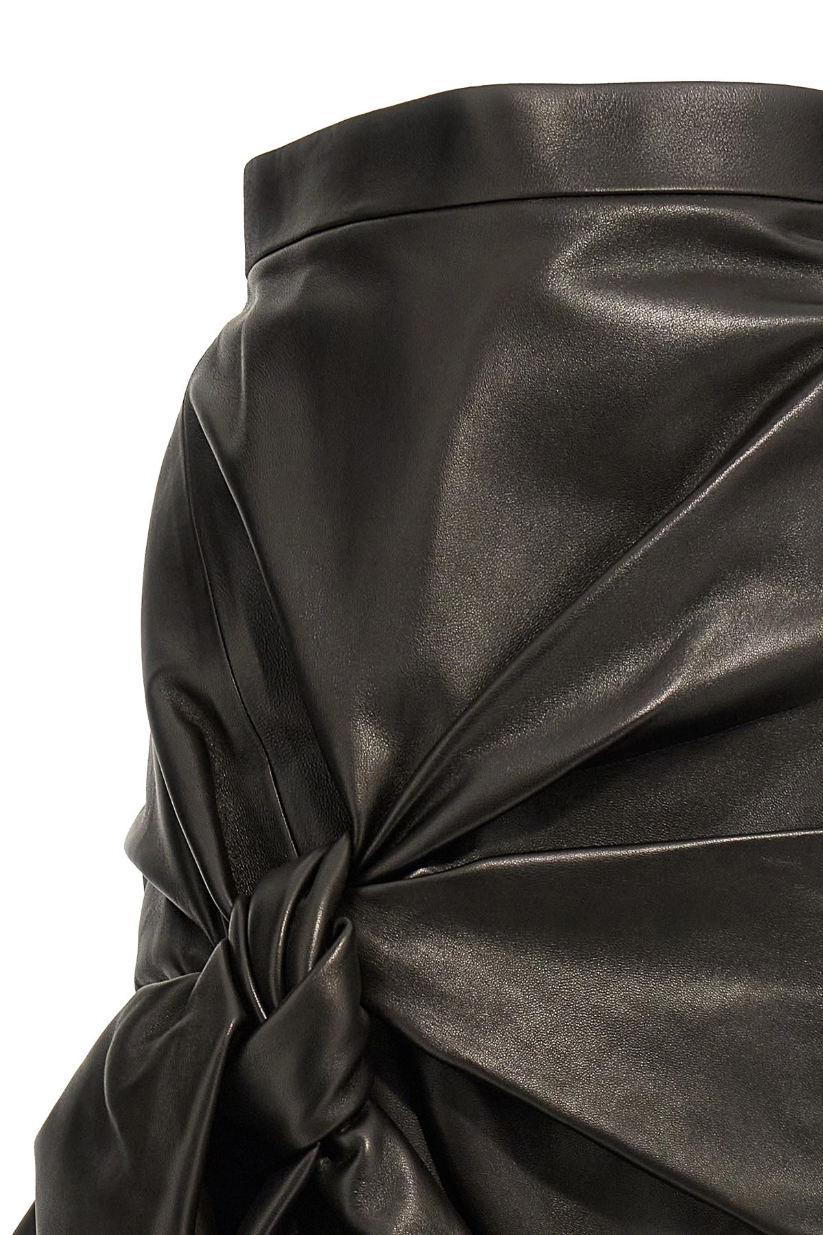 Maxi bow leather skirt - 4
