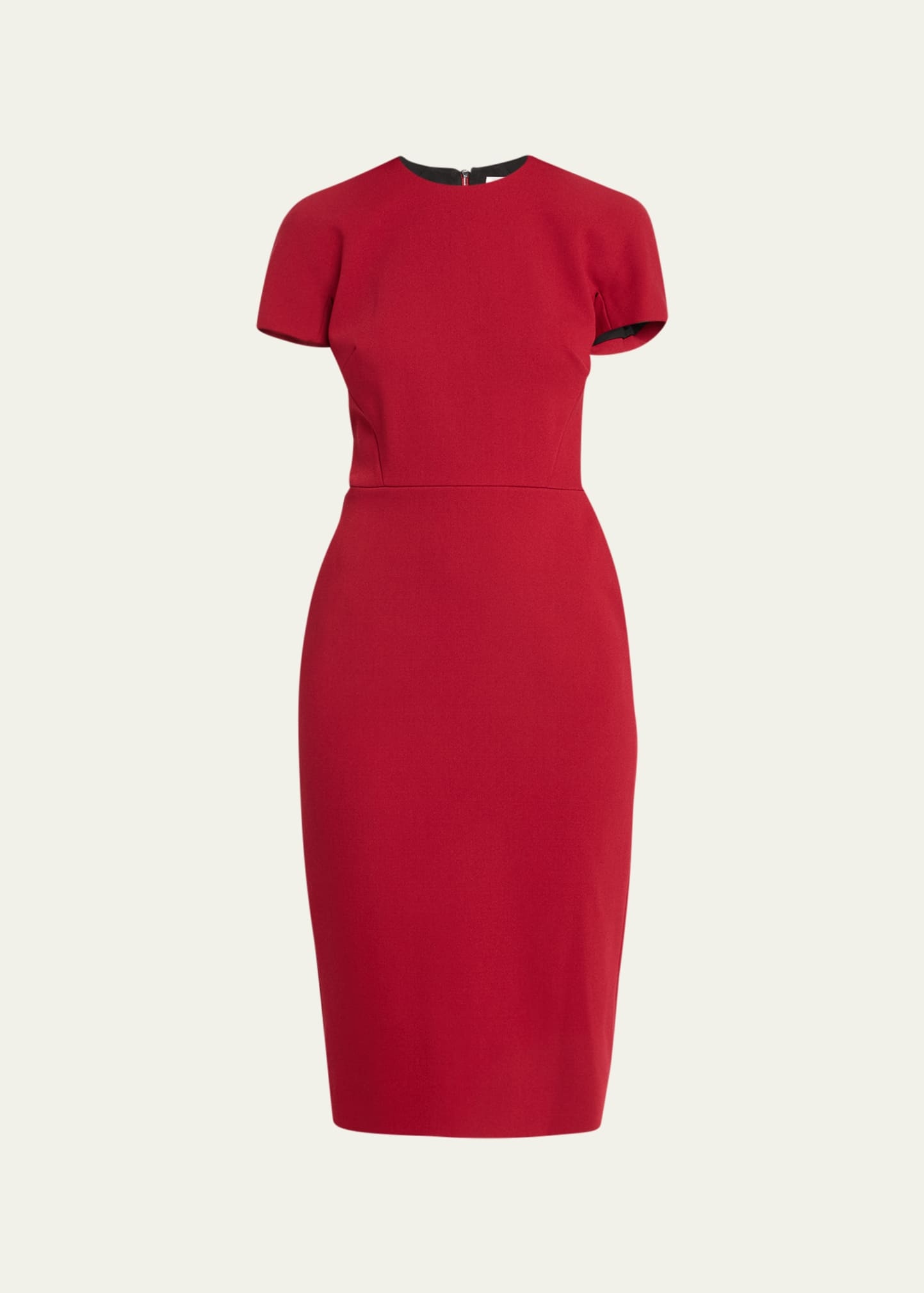 Victoria Beckham T-Shirt Fitted Midi Dress with Back Zipper