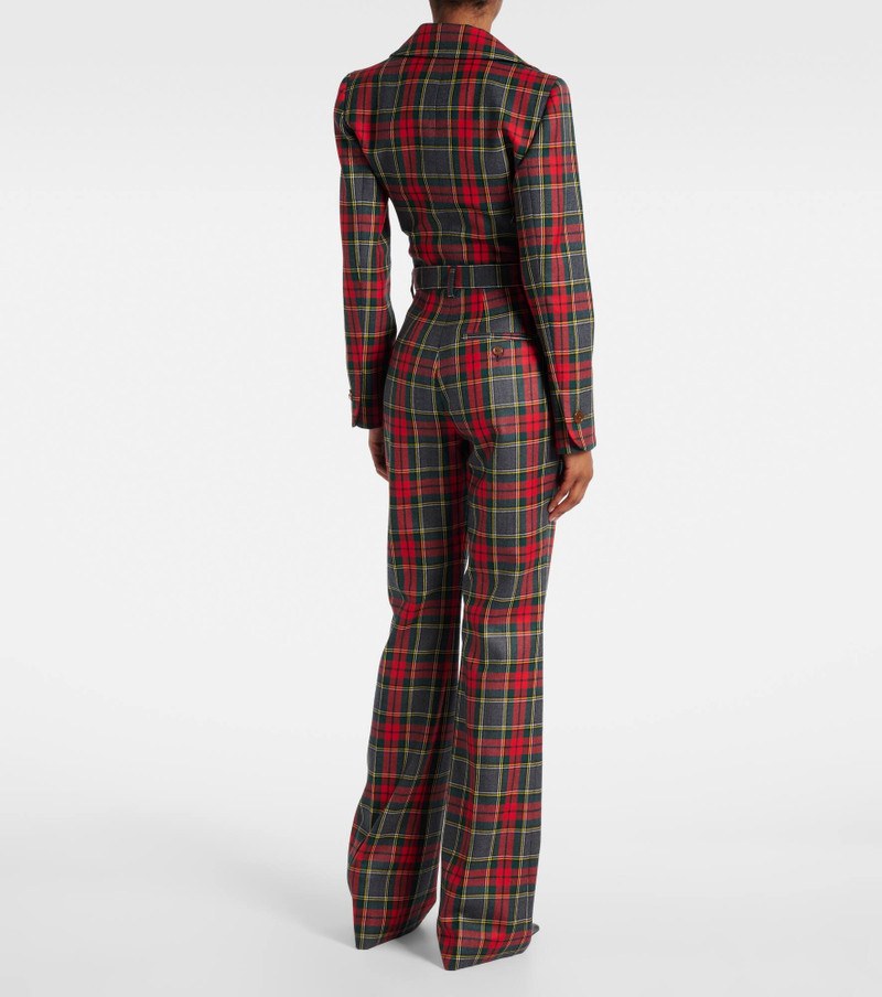 Ray checked virgin wool wide-leg pants 3