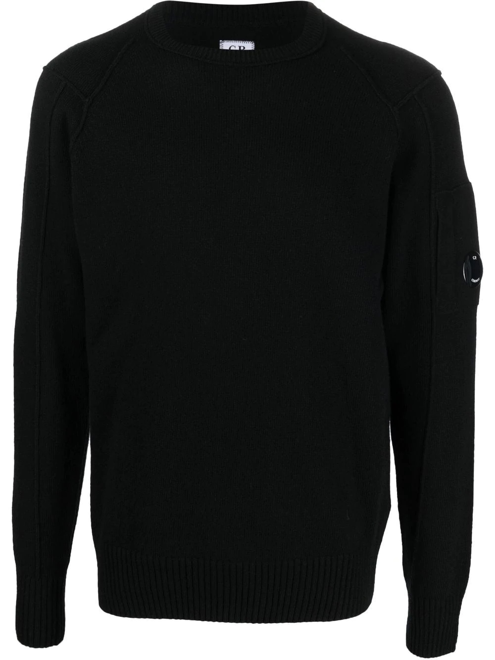 logo patch crew neck jumper - 1