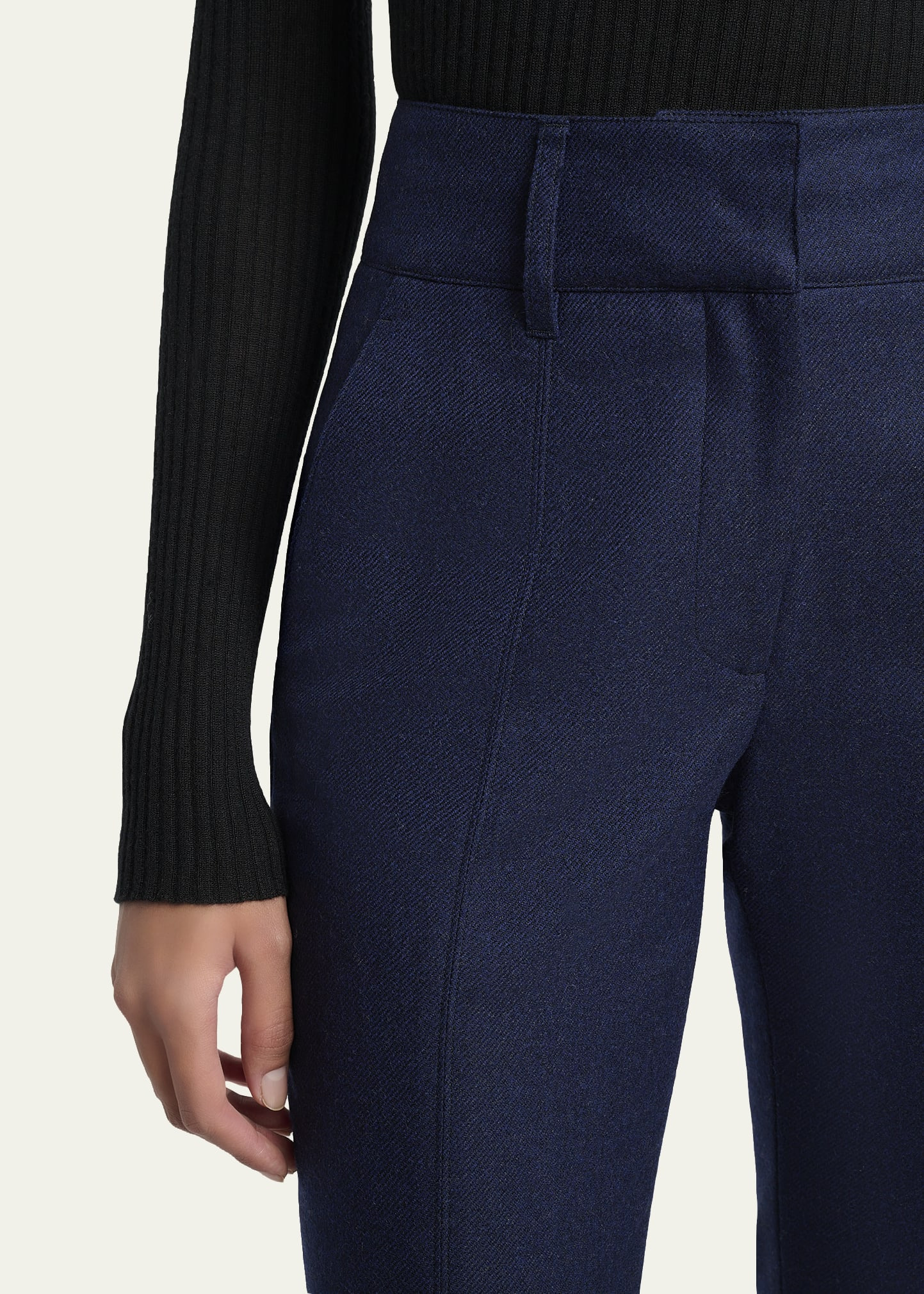 Rhein Wool-Cashmere Flare Pants - 5