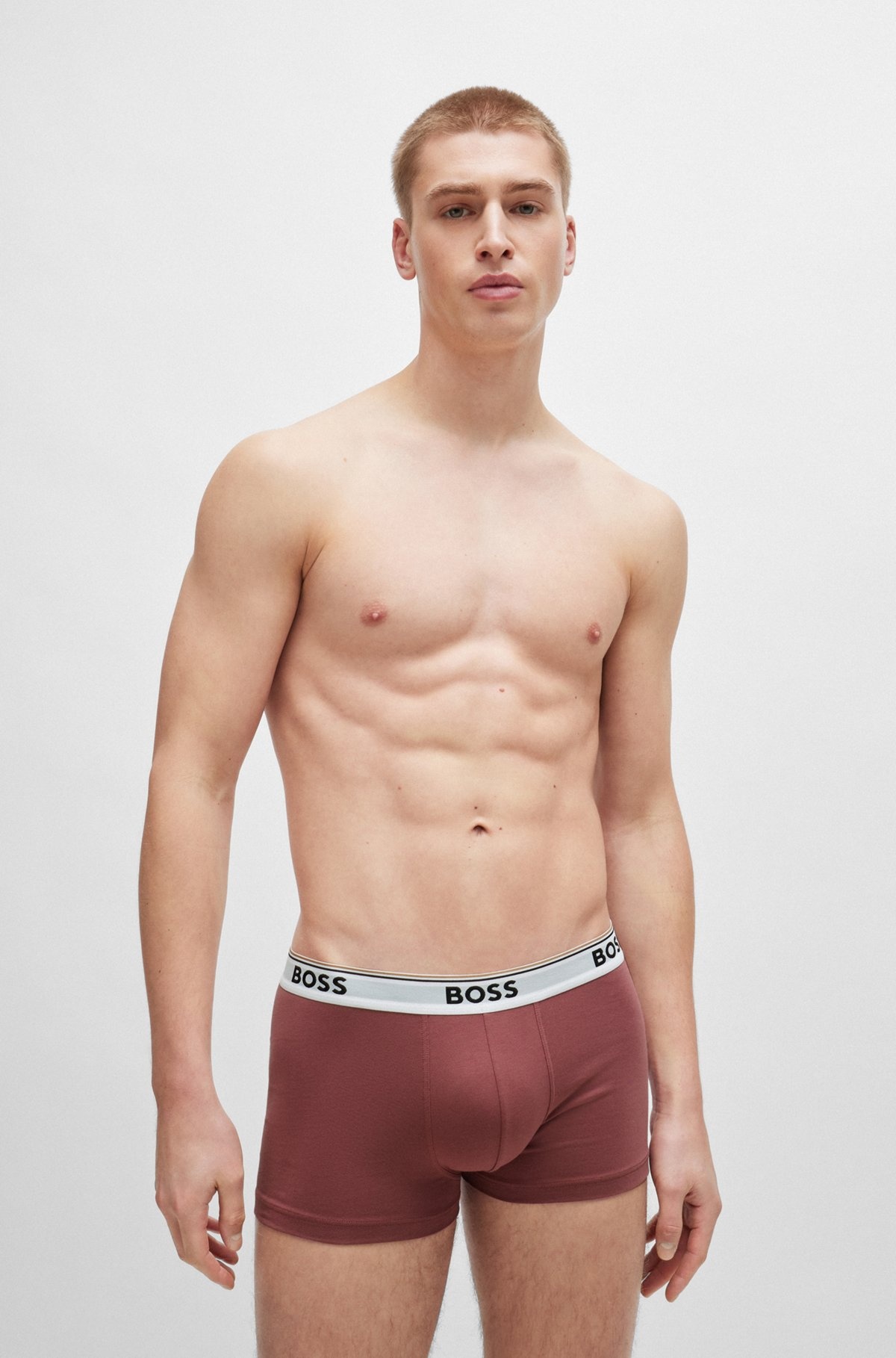THREE-PACK OF STRETCH-COTTON TRUNKS WITH LOGO WAISTBANDS - 2