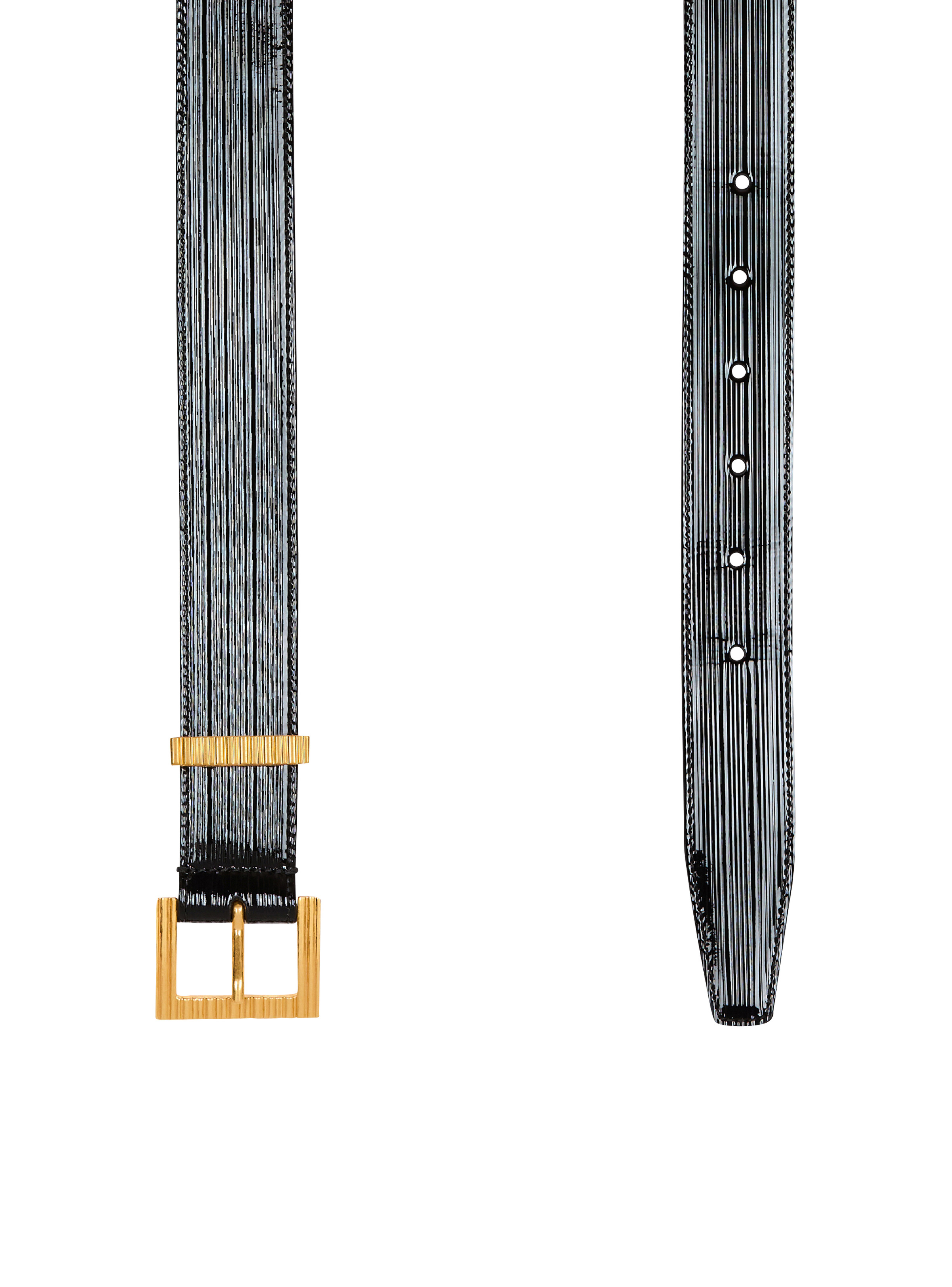 Perfume belt in striped patent leather - 4