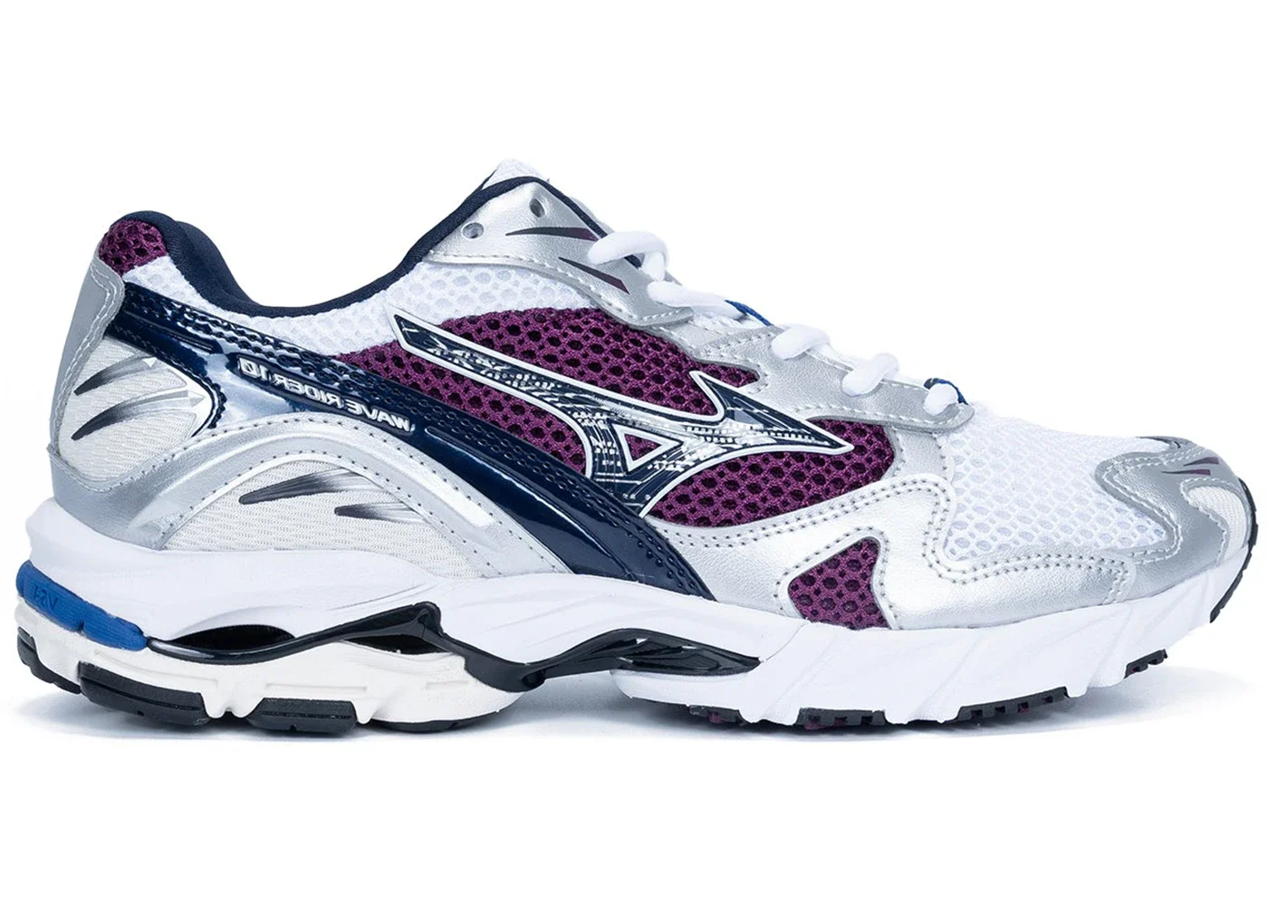 Mizuno Wave Rider 10 White Dark Purple - 1