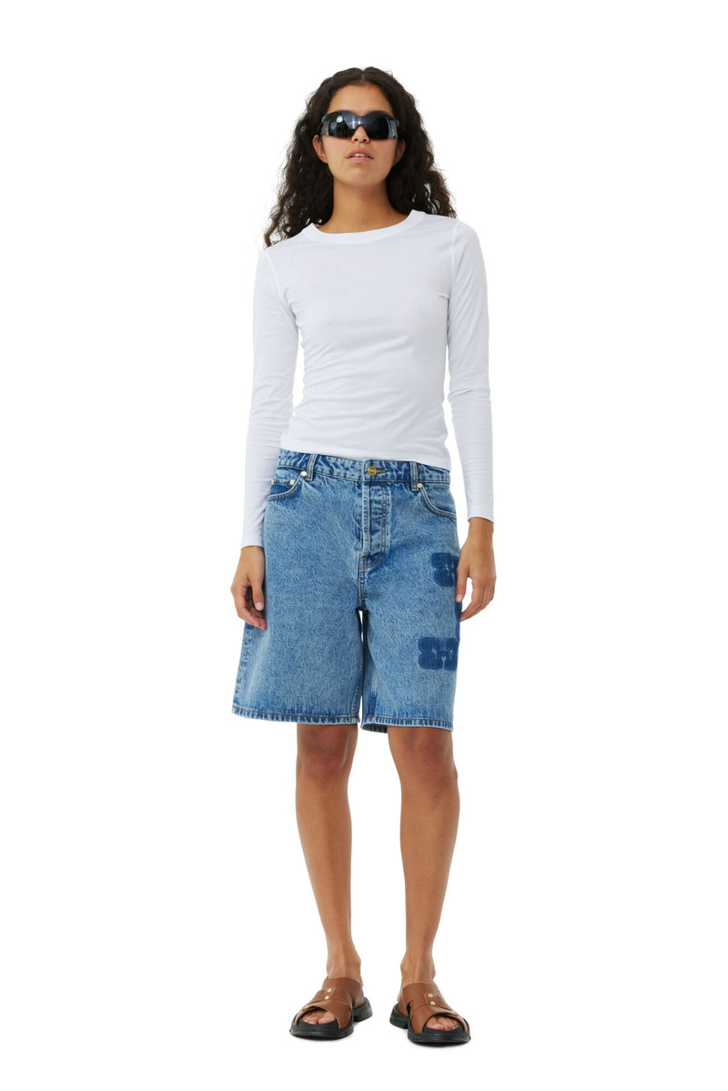 GANNI PATCH DENIM SHORTS outlook