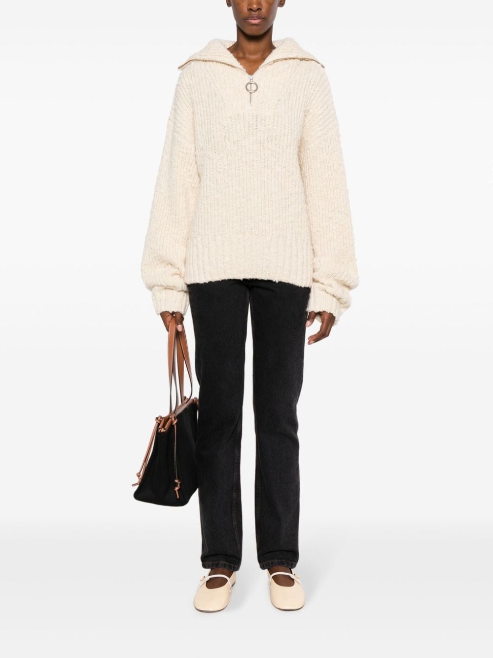 brushed half-zip jumper - 2