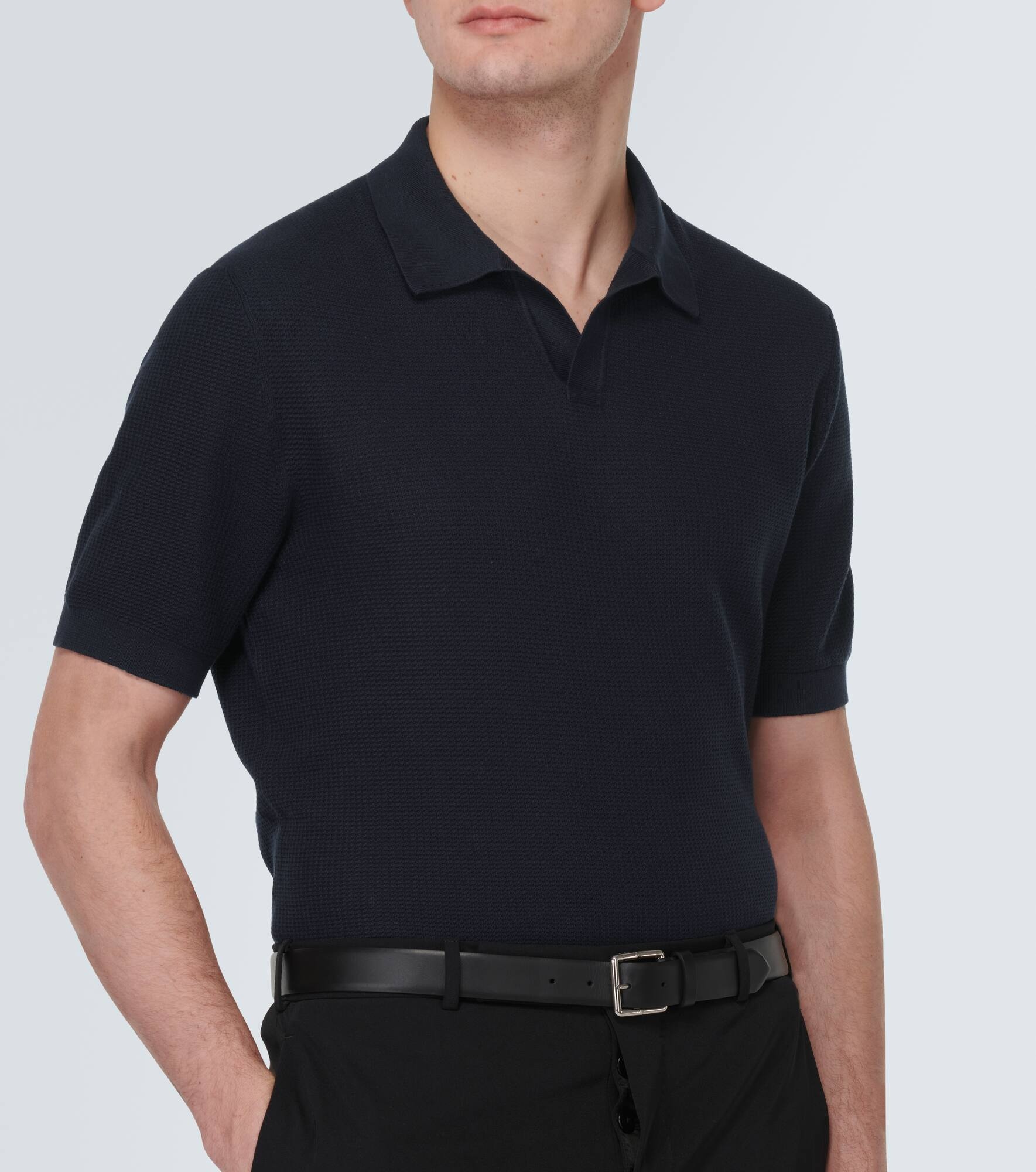 Cotton piqué polo shirt - 5