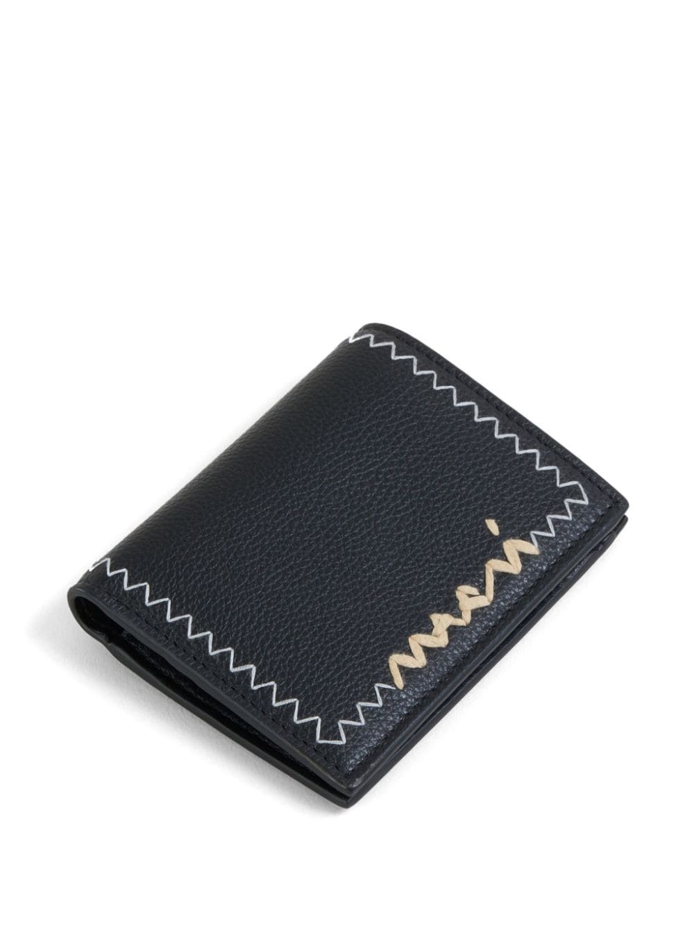 logo-embroidered leather wallet - 5