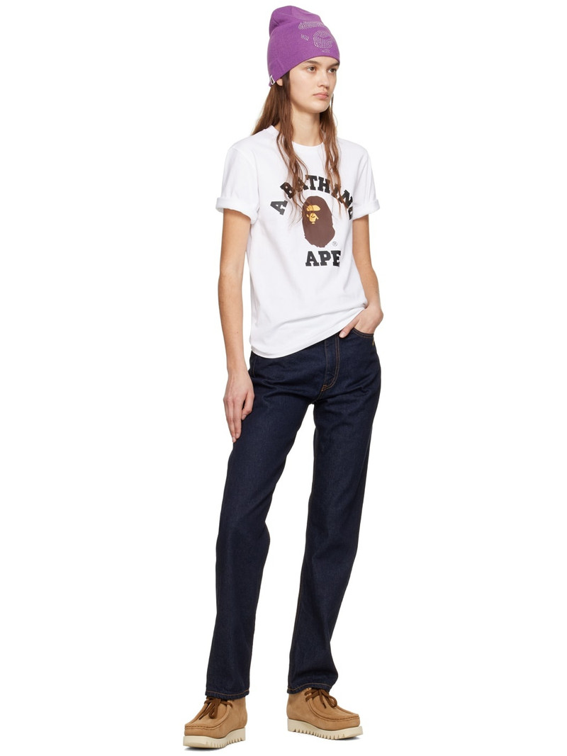 A BATHING APE® White College T-Shirt outlook