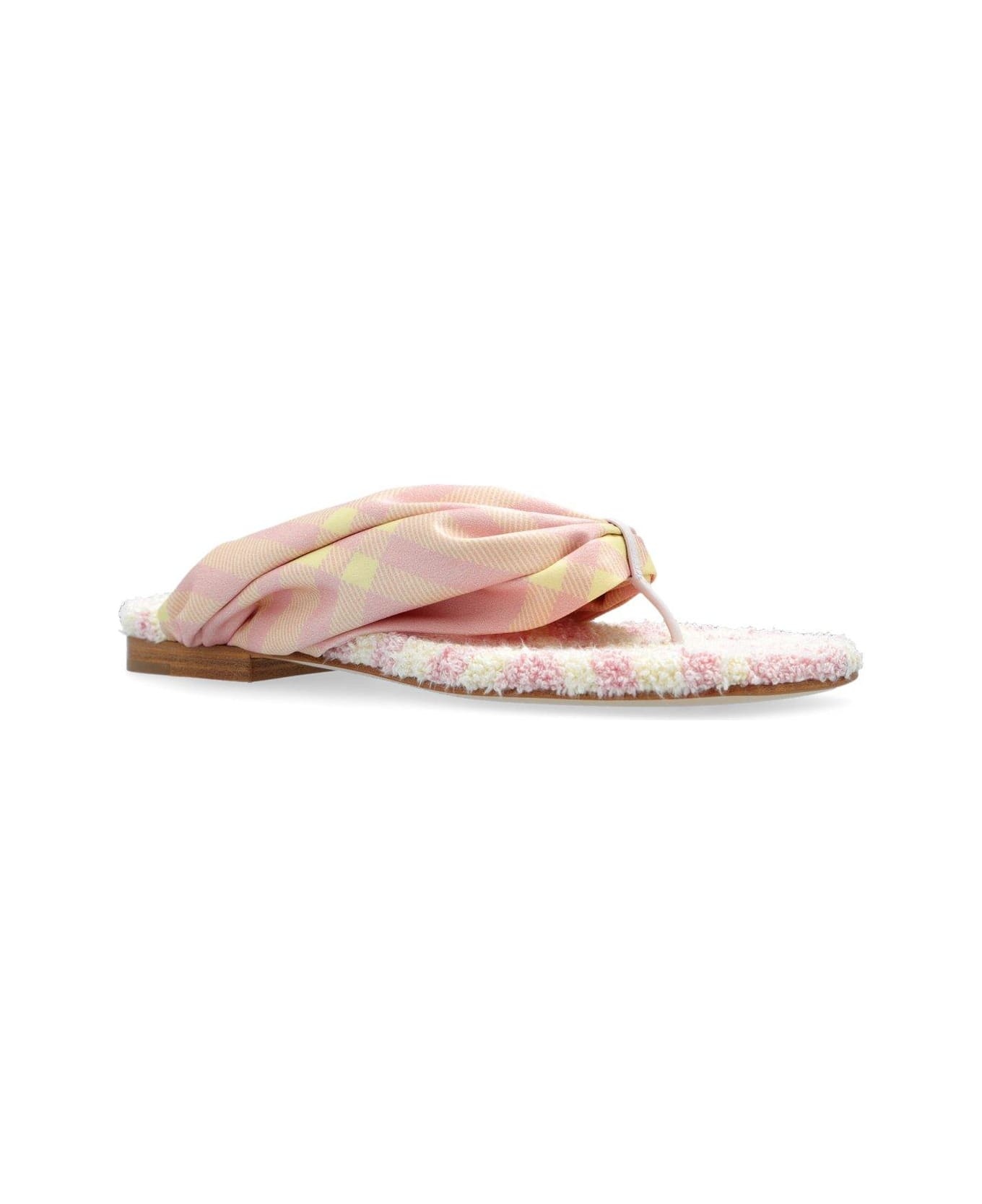 Check Printed Open-toe Flat Sandals - 2