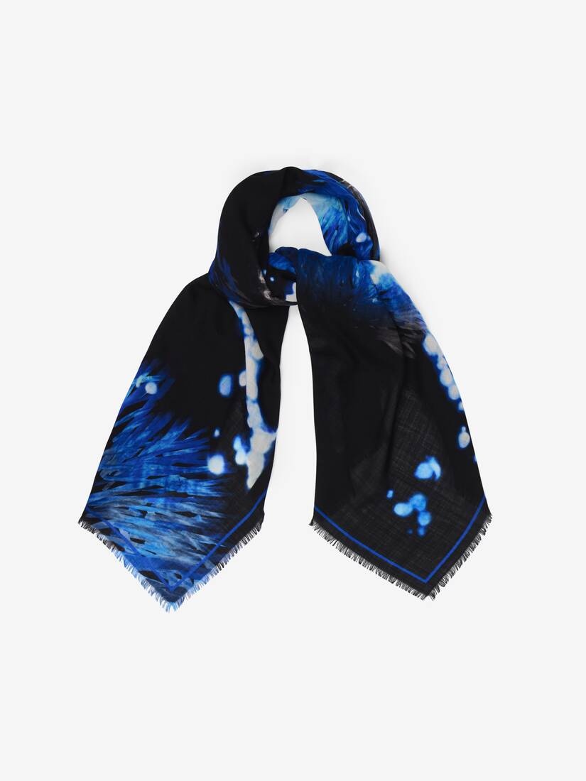 Women's Raffia Skeleton Shawl in Black/blue - 2