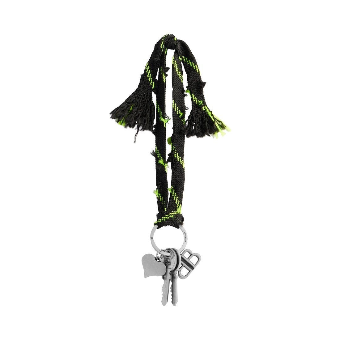 Women's Charm/keychain Shoelace Bb in Black/neon Yellow - 2