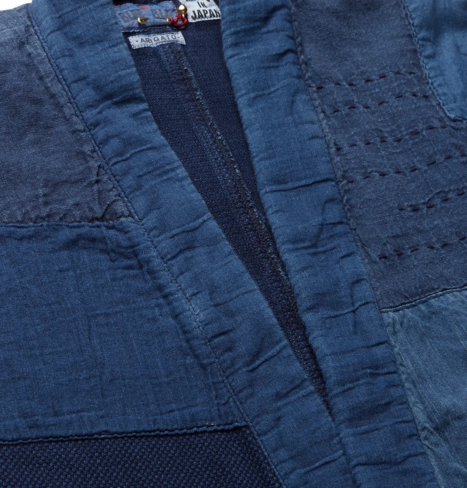 Sashiko Haori Patchwork Indigo-Dyed Cotton Jacket - 5