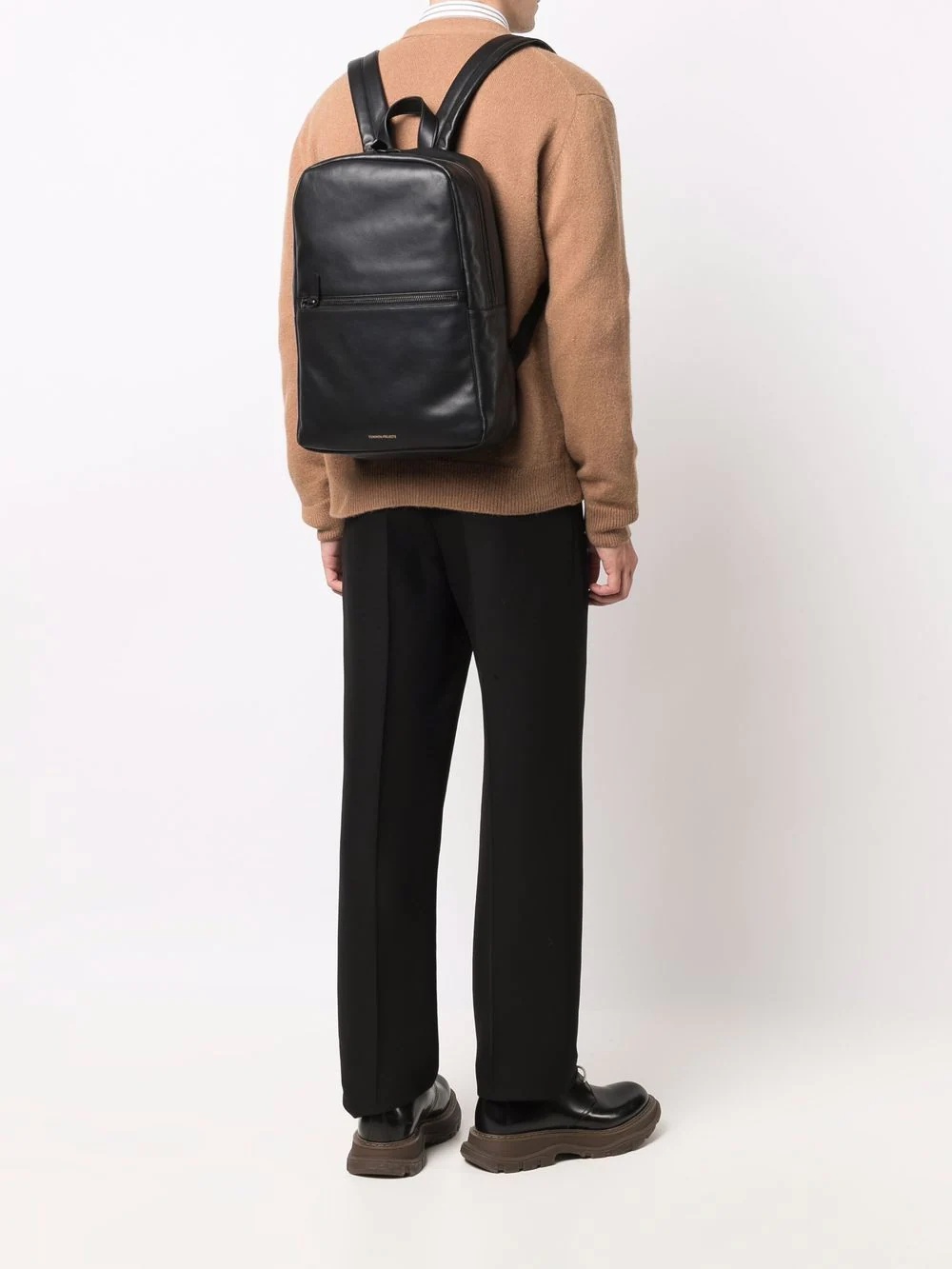 zipped leather backpack - 2