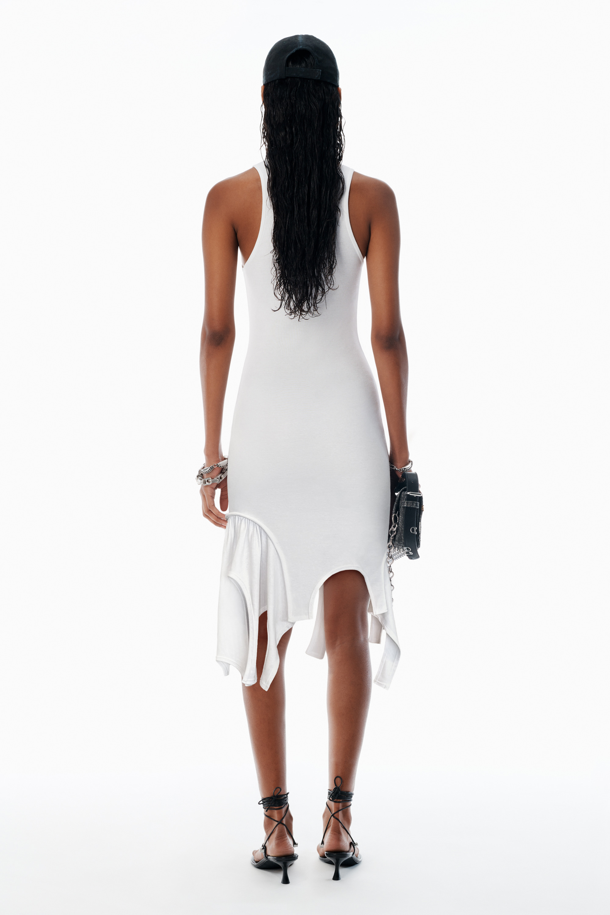 White Cotton Deconstructed Minidress - 4