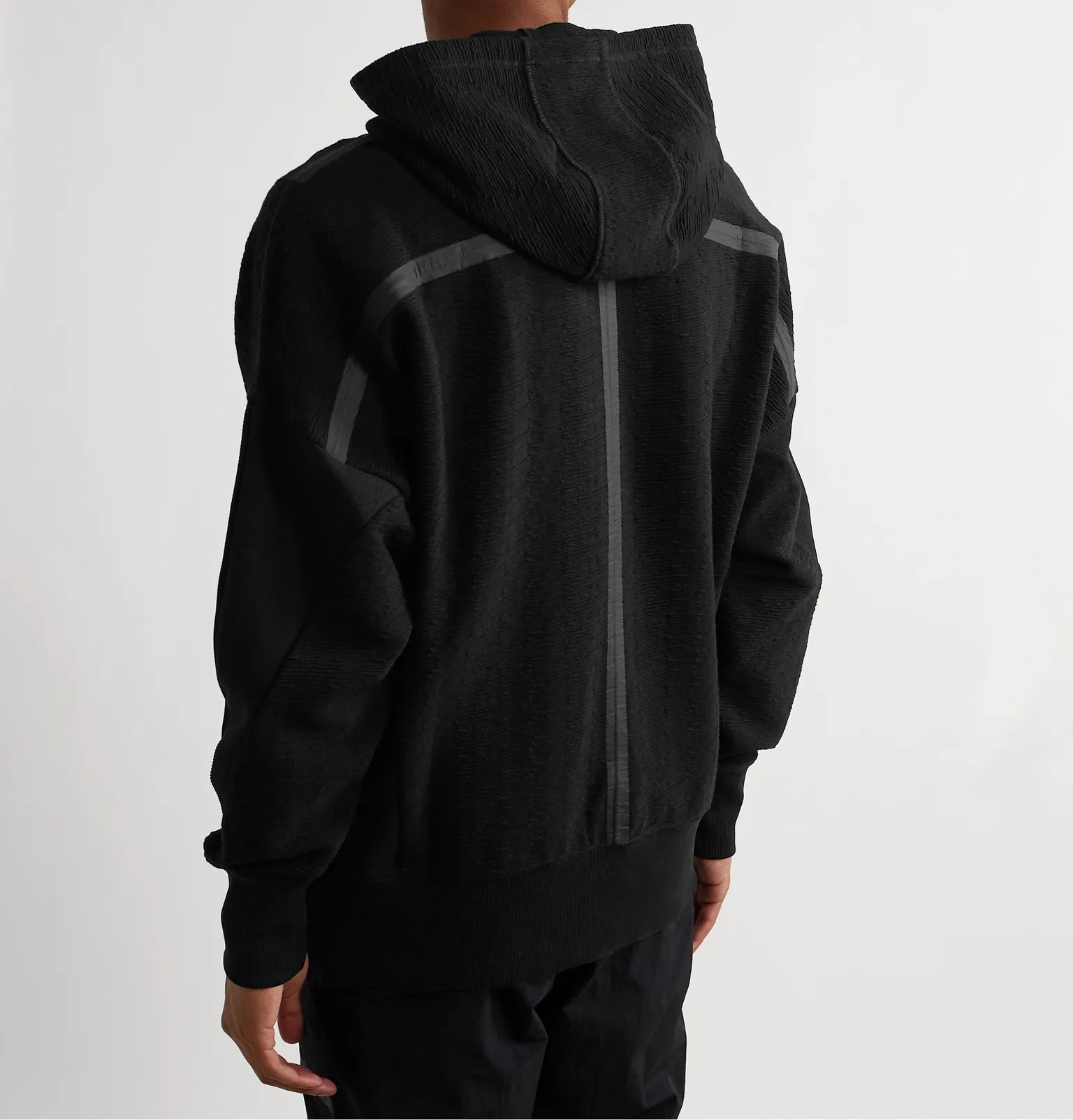 Oversized Textured Cotton-Blend Hoodie - 4