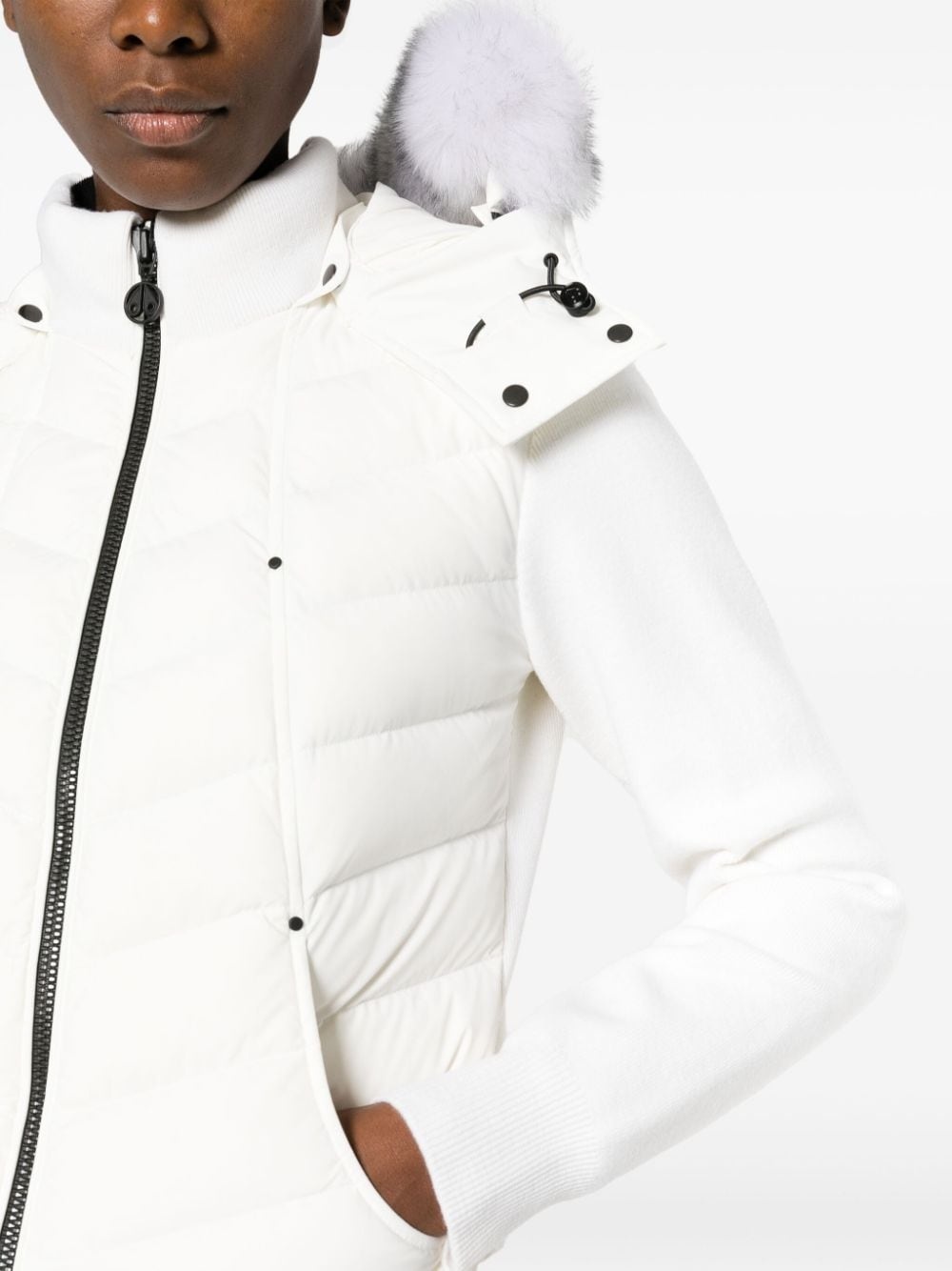 hooded panelled padded jacket - 5