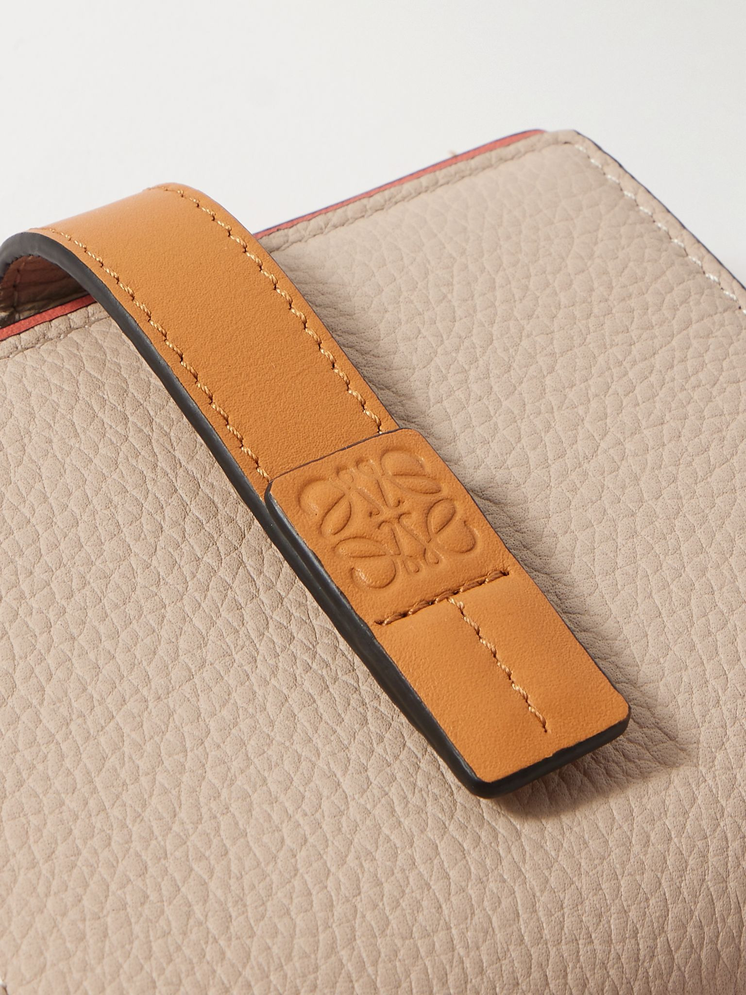 Two-tone leather wallet Beige - 4