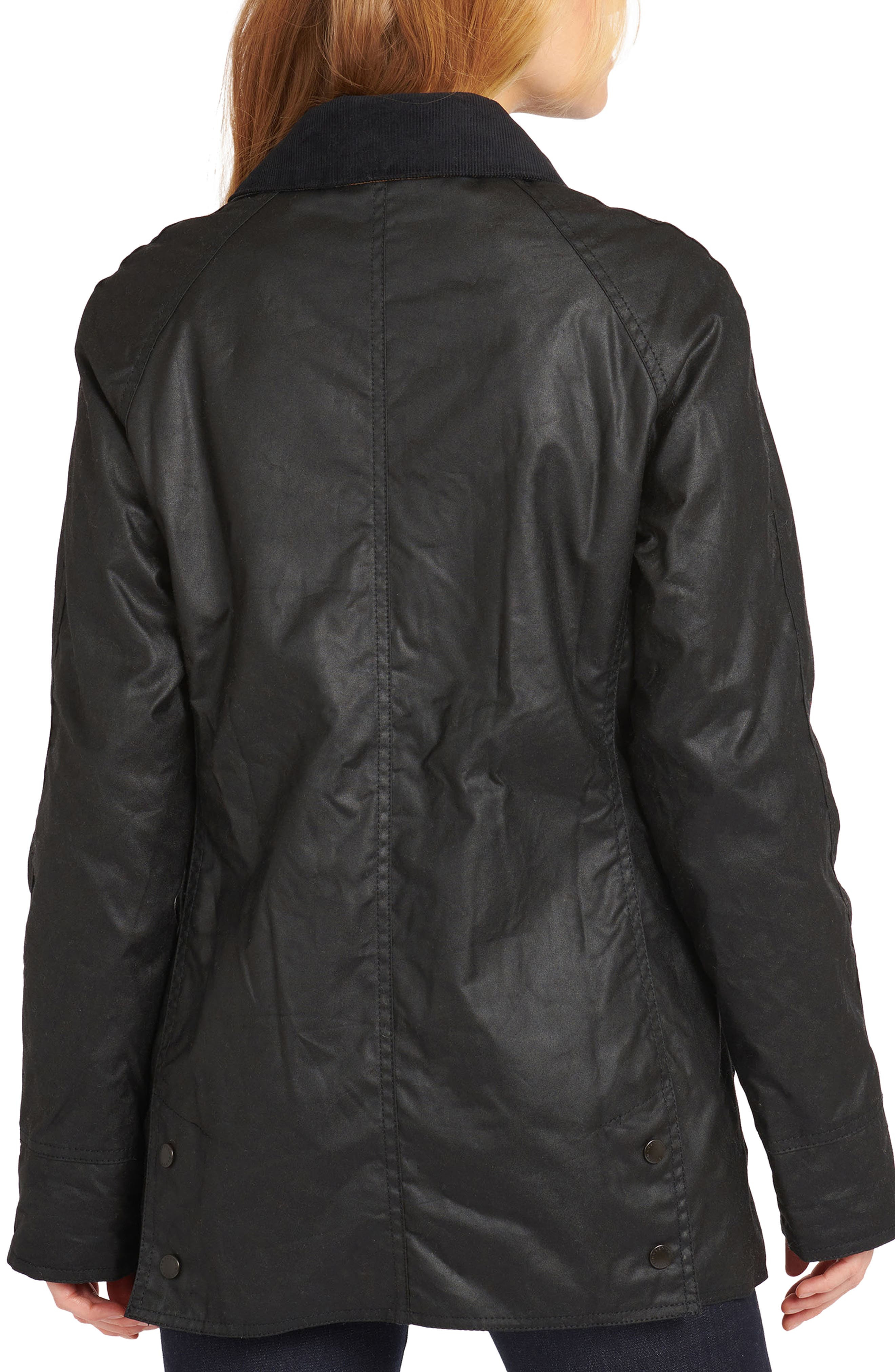 Barbour Beadnell Waxed Cotton Jacket in Black at Nordstrom - 2