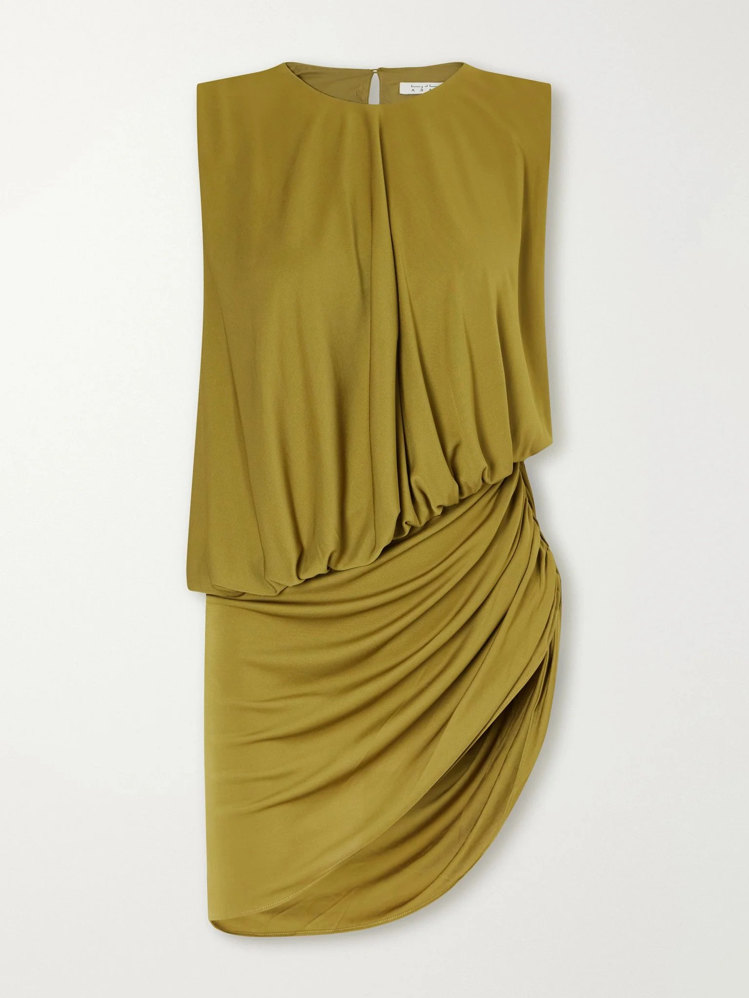 Draped gathered stretch-jersey blouse Chartreuse - 1
