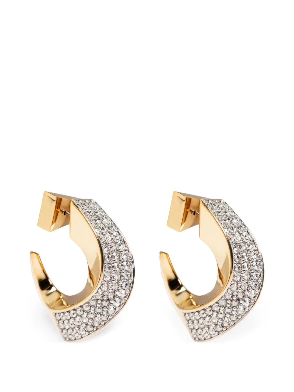 crystal-embellished hoop earrings - 1