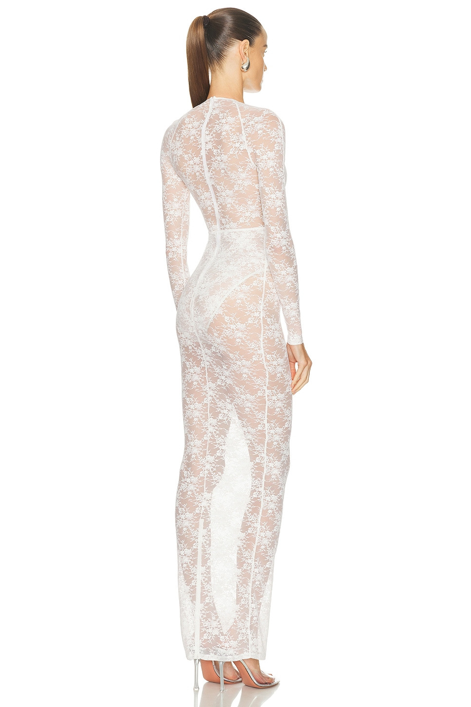 Long Sleeve V-Halter Column Dress - 3