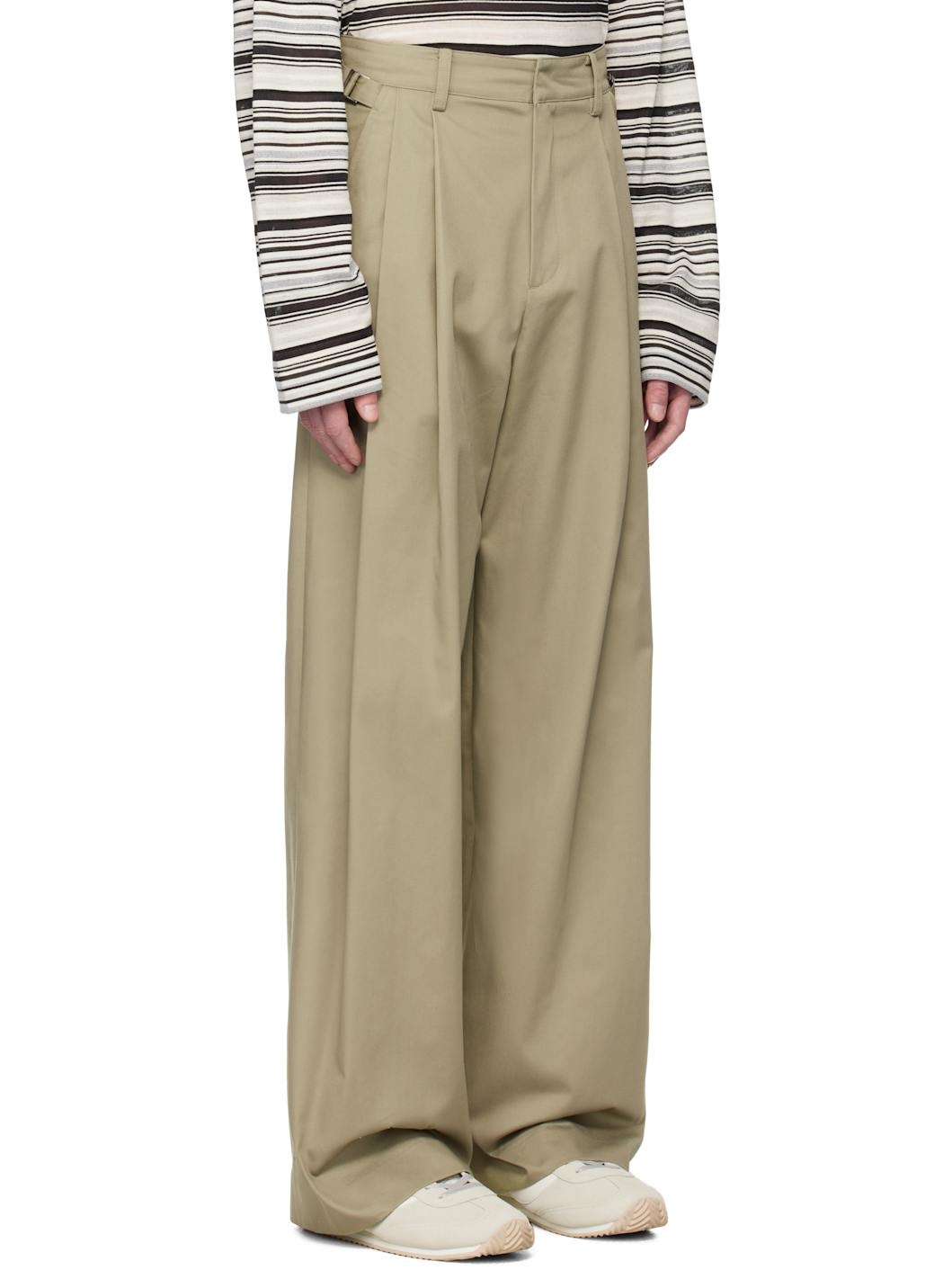 SSENSE Exclusive Taupe Twill Trousers - 2