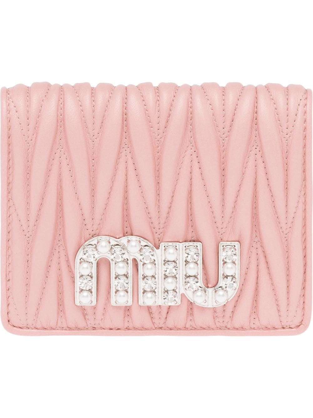 matelassé embellished billfold wallet - 1