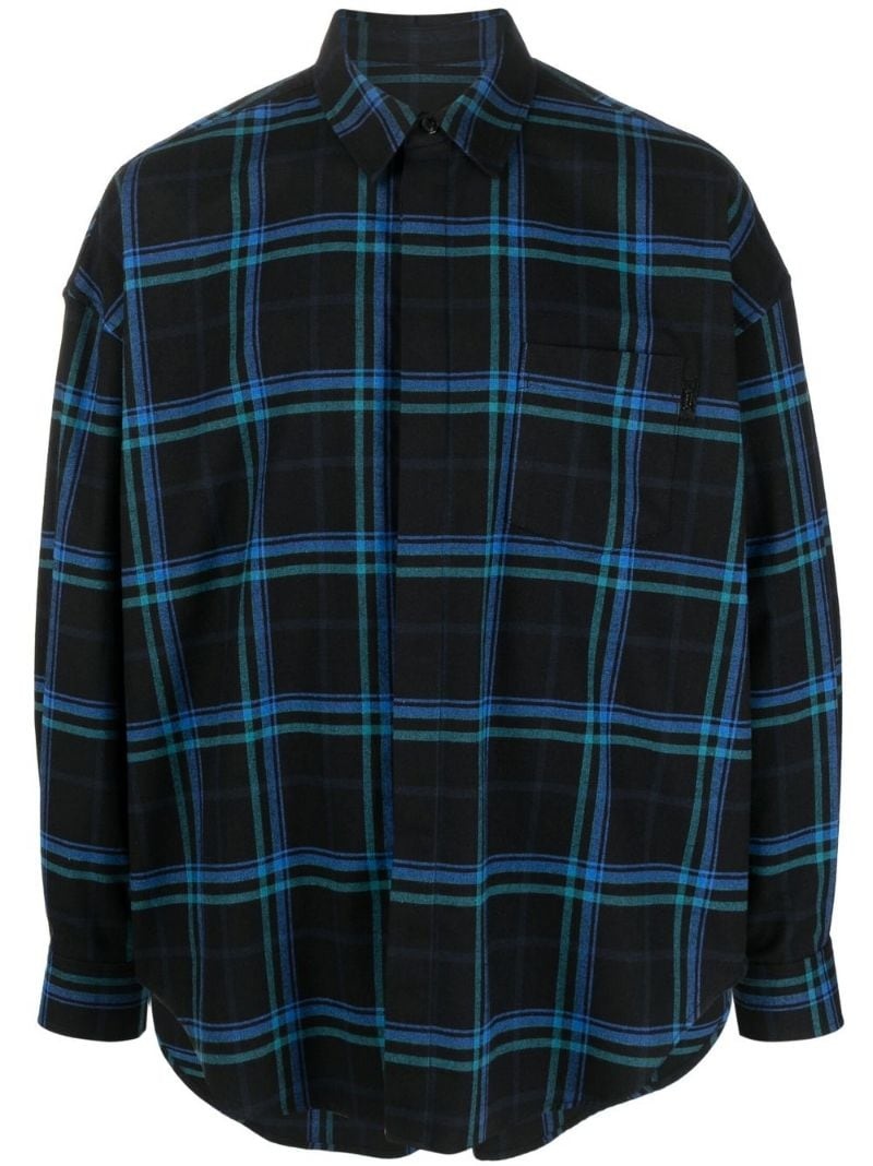 checked chest-pocket shirt - 1