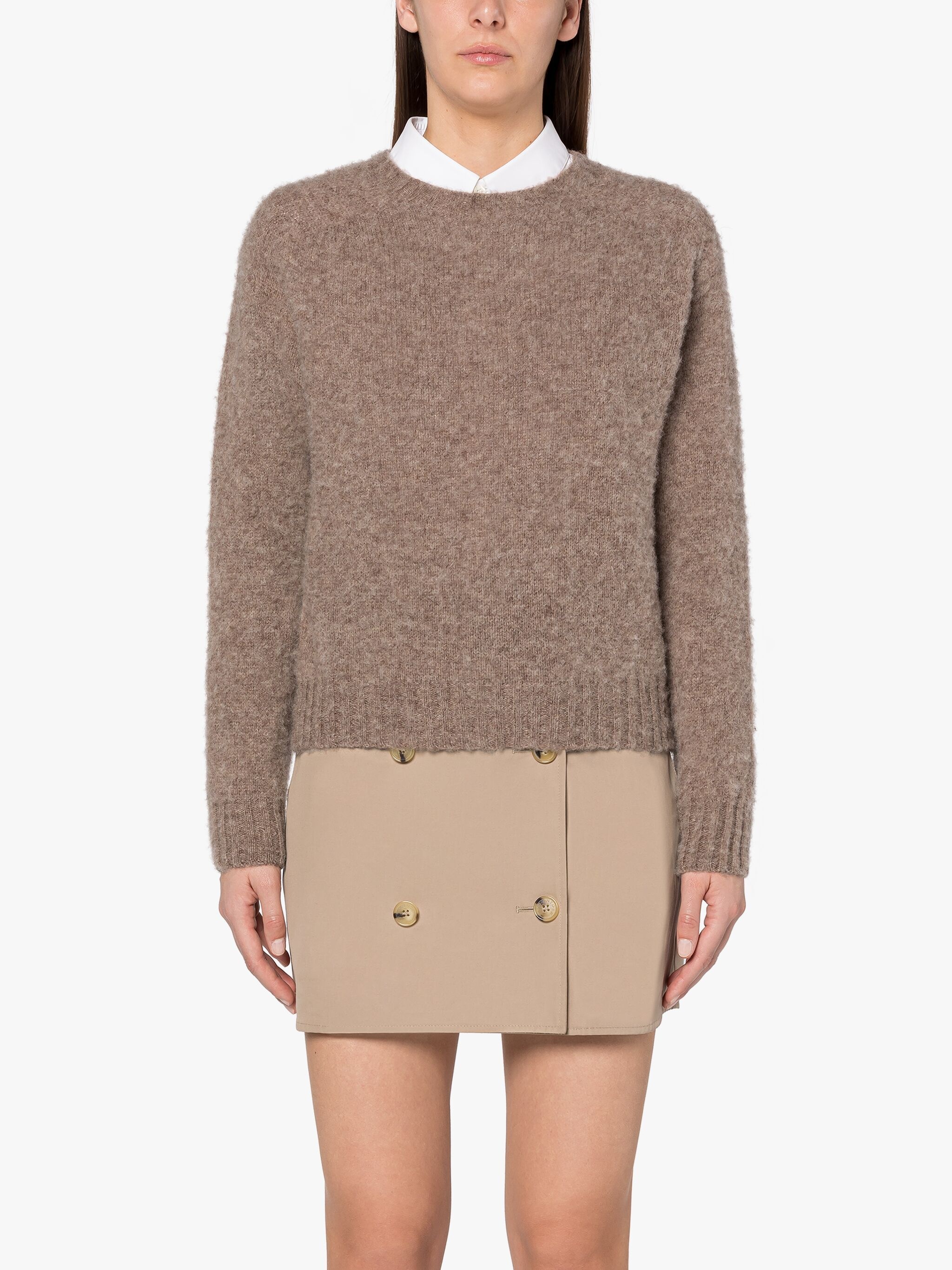 KENNEDI LIGHT BROWN CREWNECK SWEATER - 3