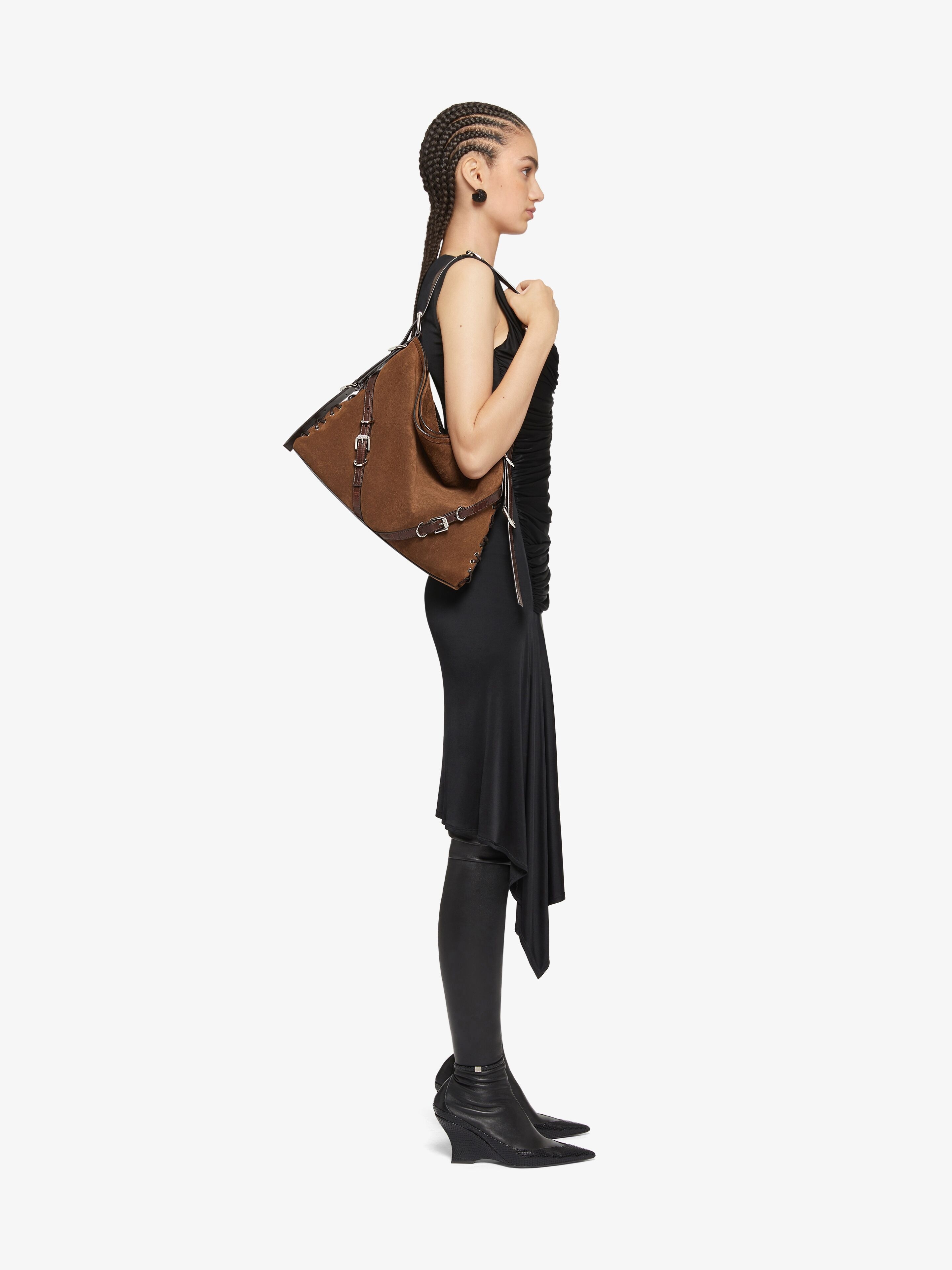 MEDIUM VOYOU BOYFRIEND BAG IN CORSET STYLE SUEDE - 2