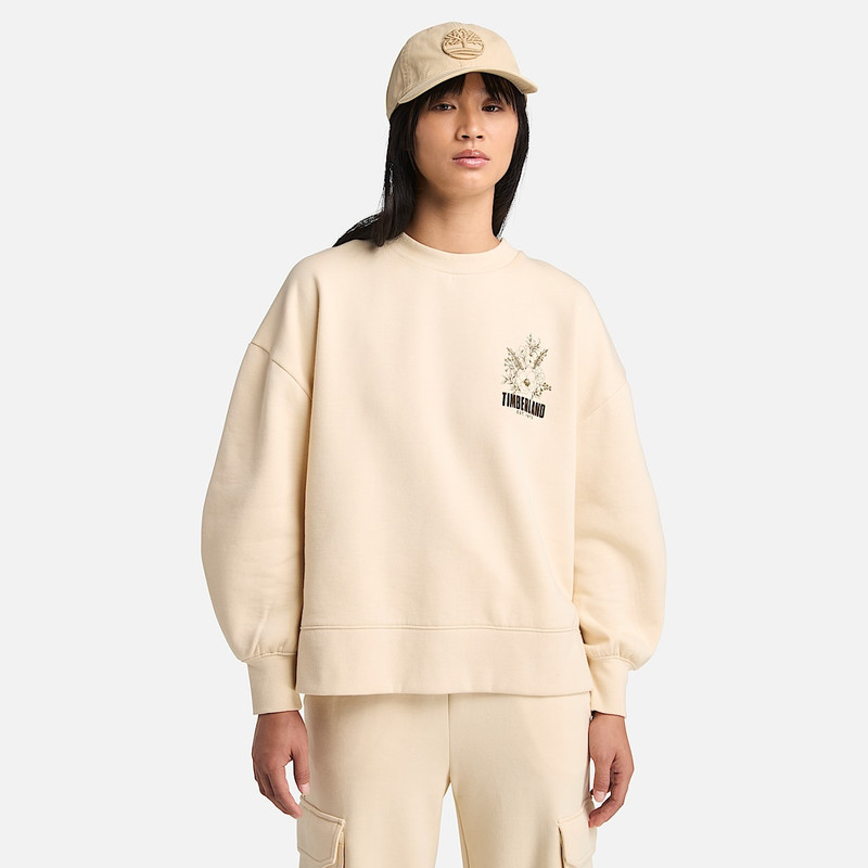 Timberland Women's Brushed Chest Graphic Crew Sweatshirt outlook