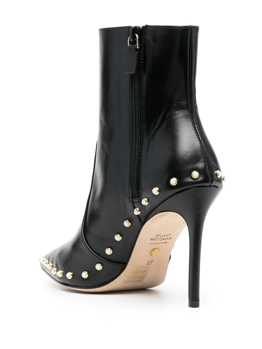 pearl-detail 110mm leather boots - 3
