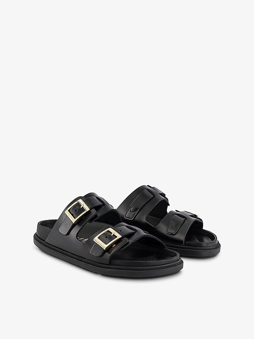 St Barths Two-Buckle Leather Sandals - 3