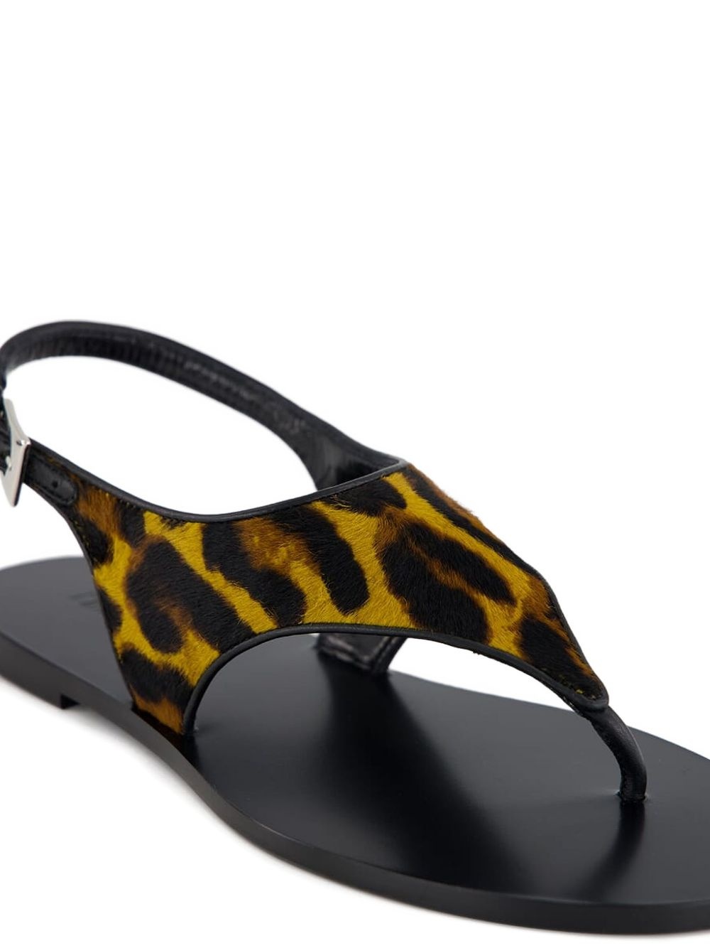 leopard-print flat sandals - 6