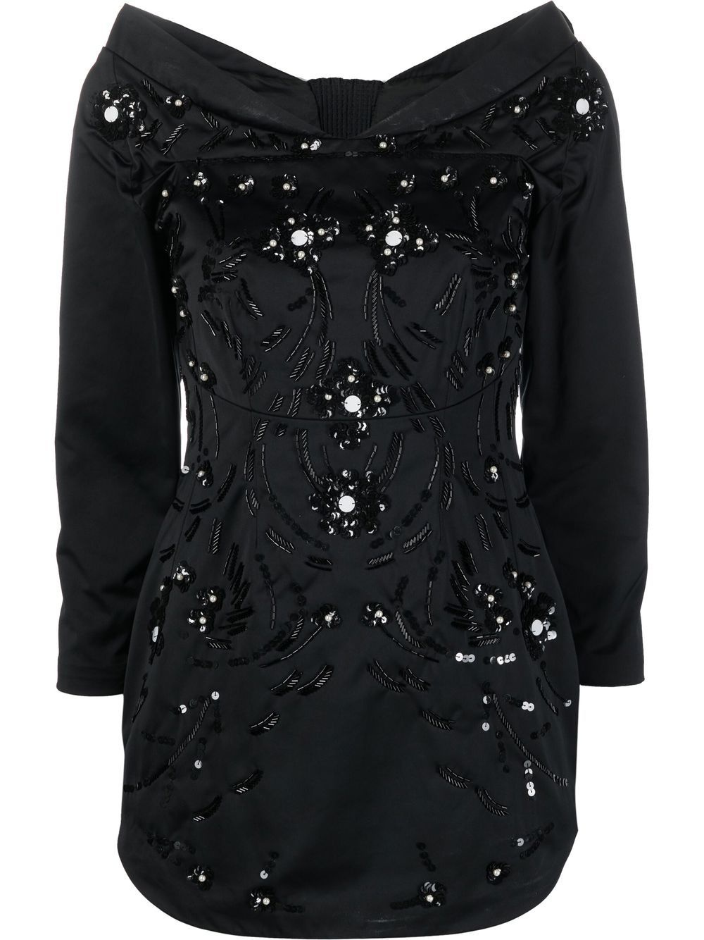 embellished off-shoulder minidress - 1