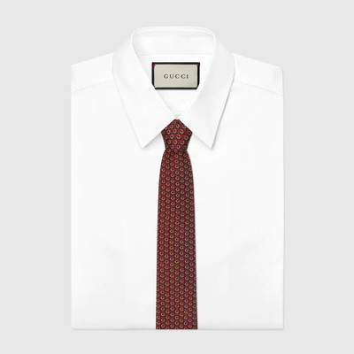 GUCCI Interlocking G Horsebit silk tie outlook